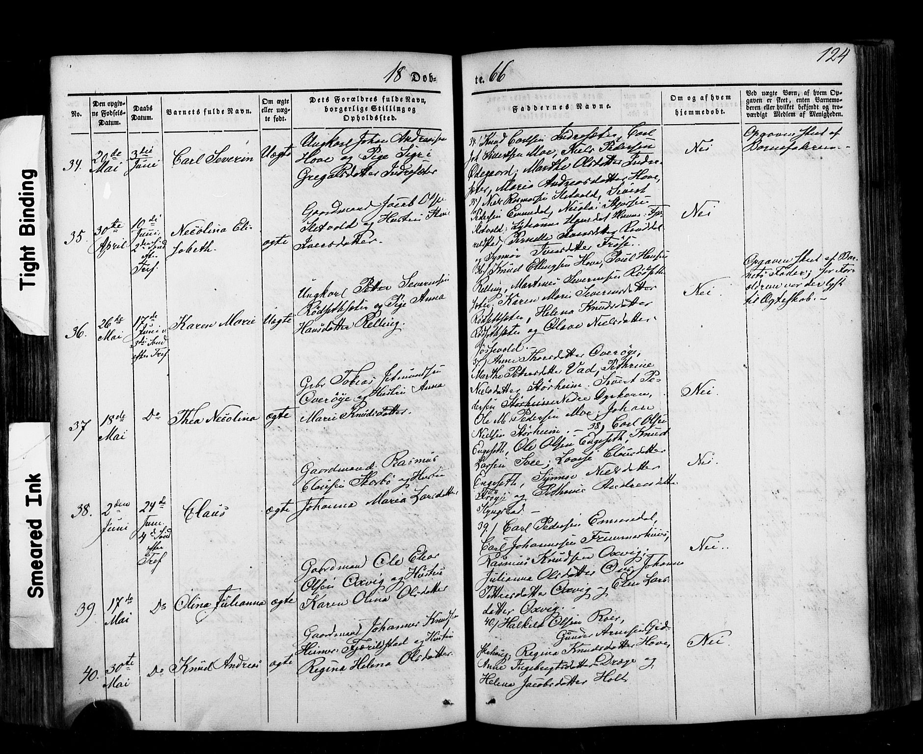 Ministerialprotokoller, klokkerbøker og fødselsregistre - Møre og Romsdal, AV/SAT-A-1454/520/L0275: Ministerialbok nr. 520A05, 1844-1881, s. 124