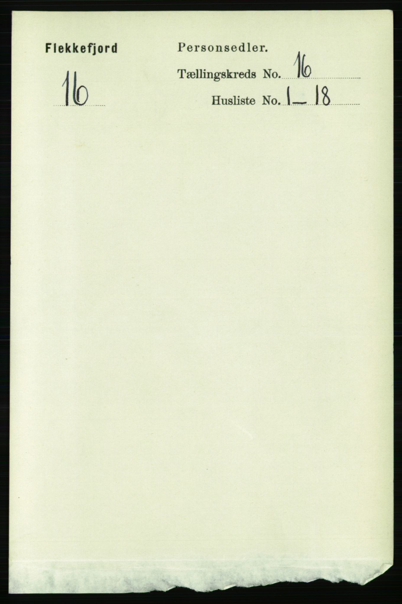 RA, Folketelling 1891 for 1004 Flekkefjord kjøpstad, 1891, s. 2000