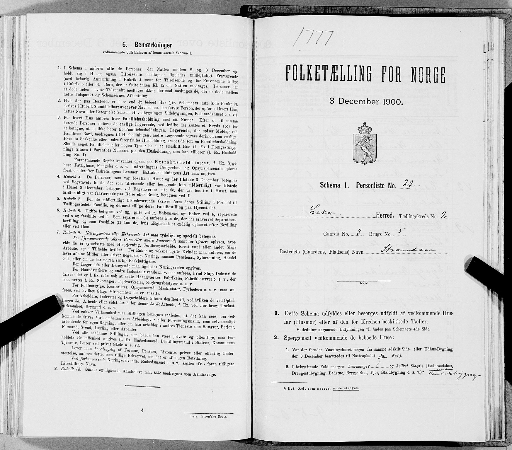 SAT, Folketelling 1900 for 1755 Leka herred, 1900, s. 404