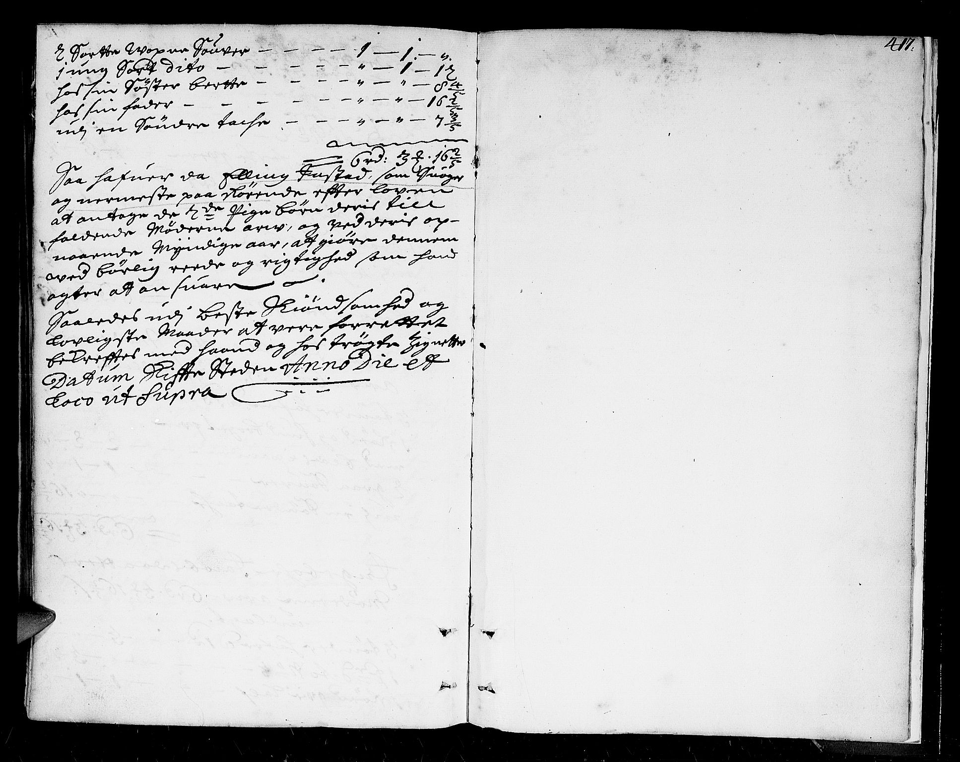 Lier, Røyken og Hurum sorenskriveri, SAKO/A-89/H/Hc/L0001: Skifteprotokoll, 1701-1708, s. 416b-417a