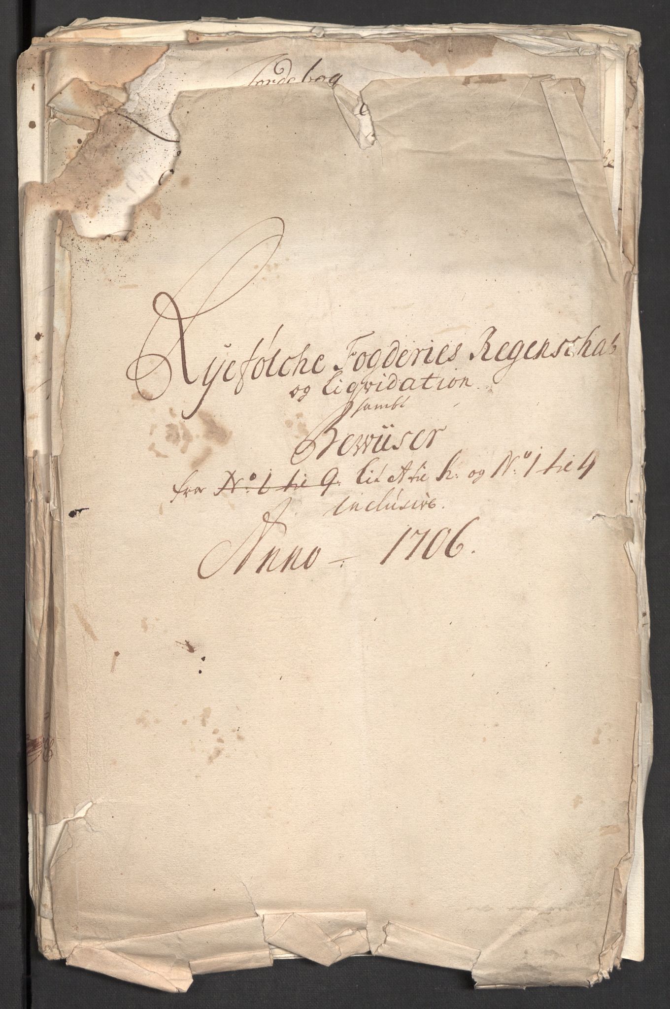 Rentekammeret inntil 1814, Reviderte regnskaper, Fogderegnskap, AV/RA-EA-4092/R47/L2861: Fogderegnskap Ryfylke, 1706-1709, s. 3