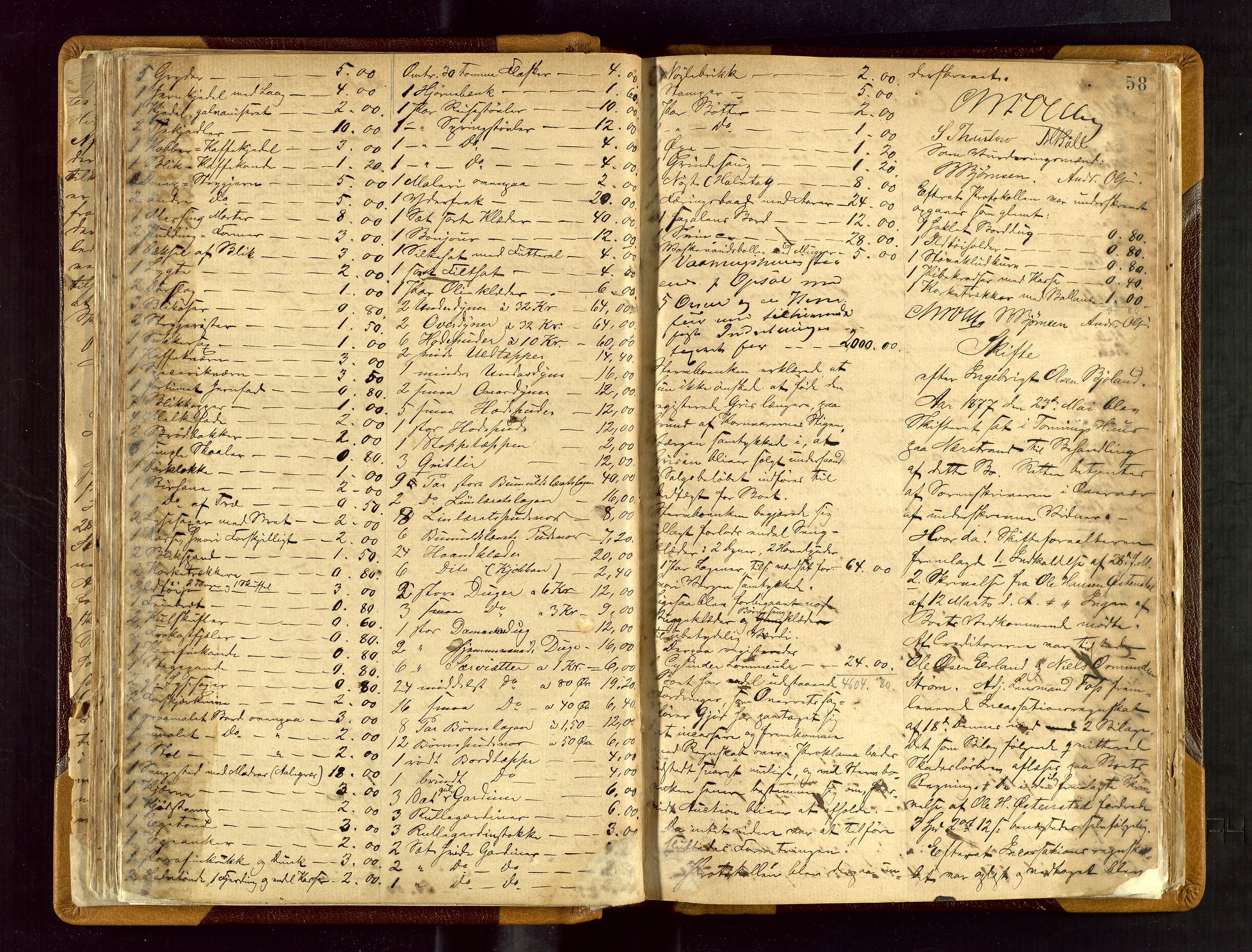 Ryfylke tingrett, AV/SAST-A-100055/001/IV/IVF/L0003: Skifteforhandlingsprotokoll A 3, 1874-1881, s. 58