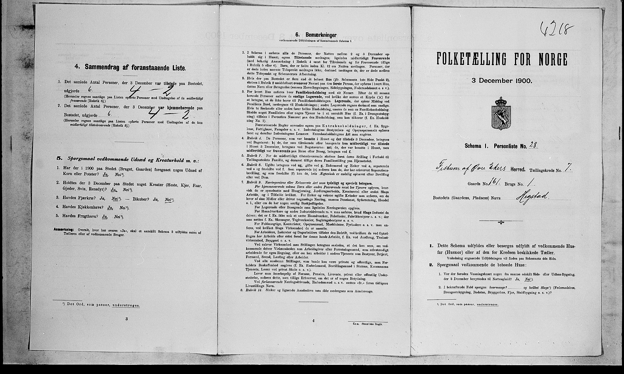 RA, Folketelling 1900 for 0624 Øvre Eiker herred, 1900, s. 2887