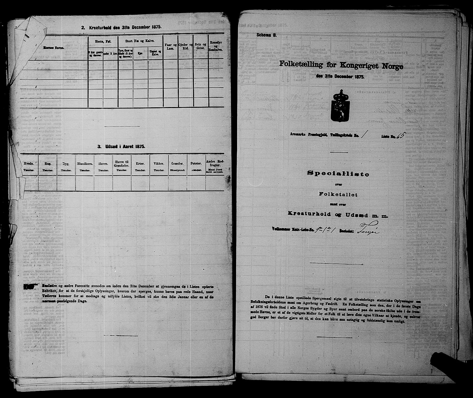RA, Folketelling 1875 for 0118P Aremark prestegjeld, 1875, s. 109