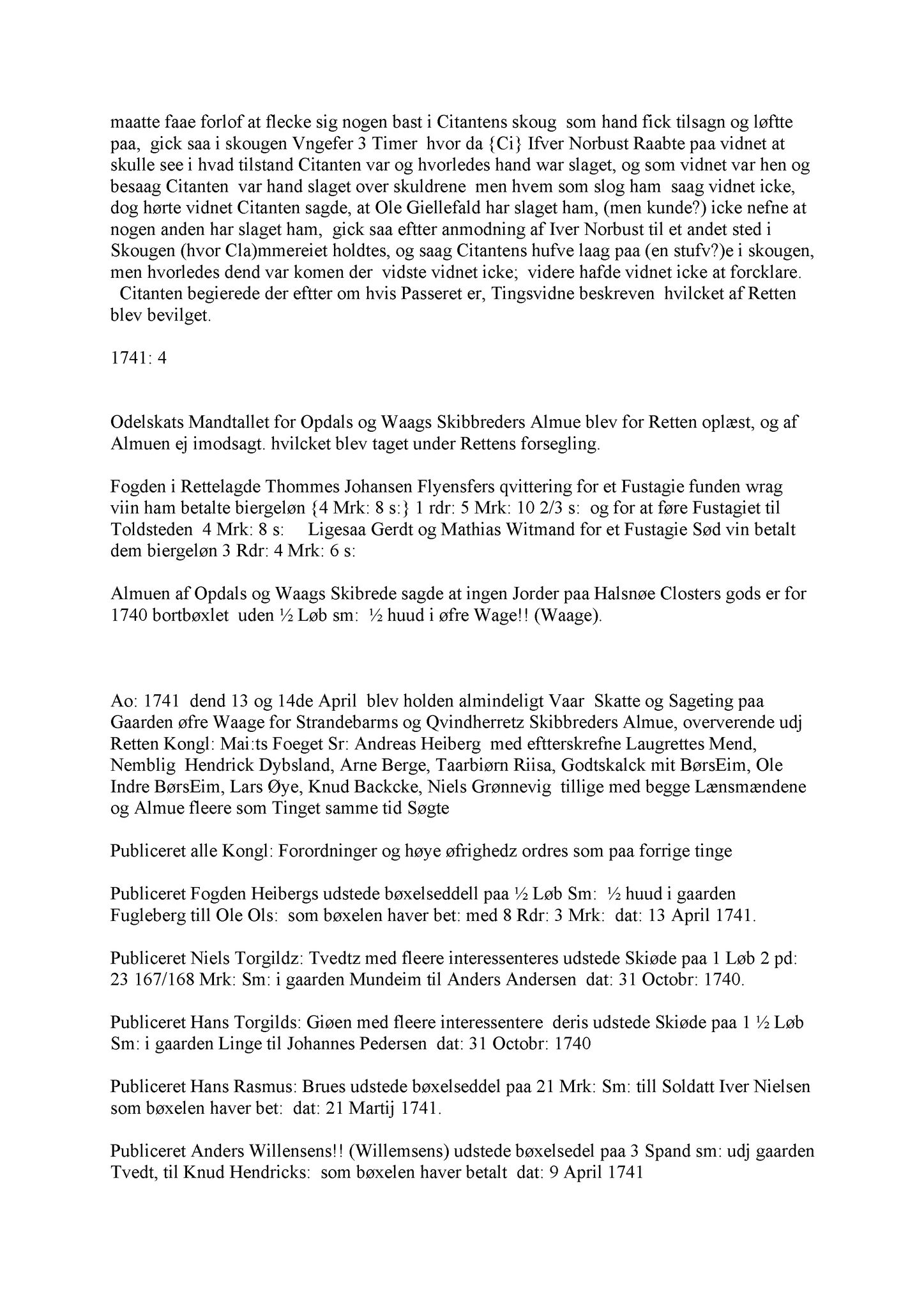 Samling av fulltekstavskrifter, SAB/FULLTEKST/A/12/0035: Sunnhordland sorenskriveri, tingbok nr. A 35, 1741-1746