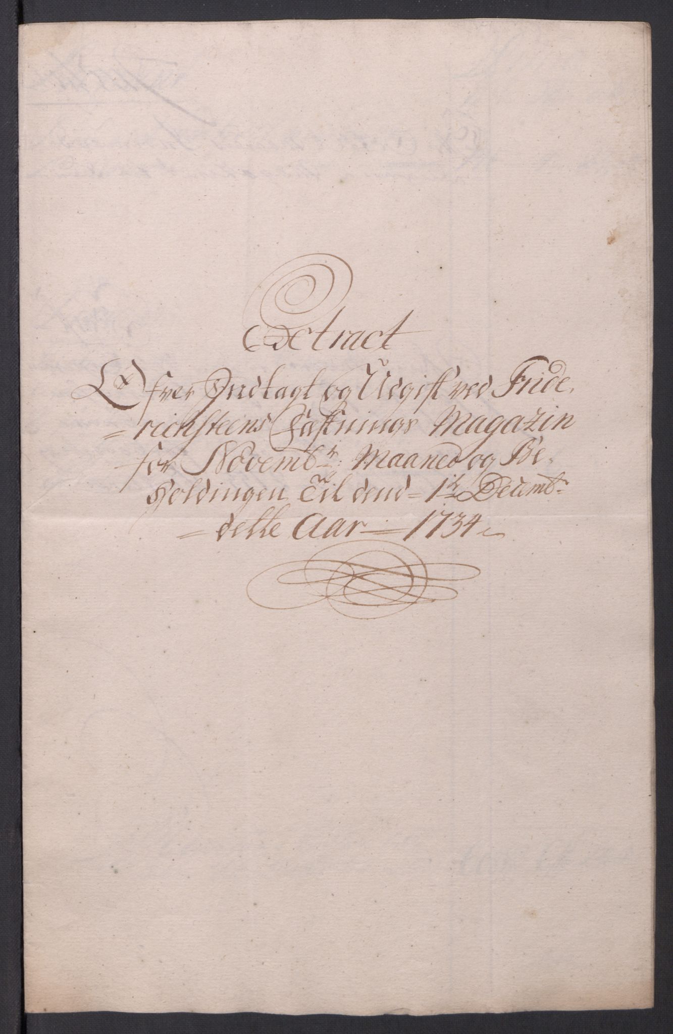 Kommanderende general (KG I) med Det norske krigsdirektorium, AV/RA-EA-5419/D/L0154: Fredriksten festning: Brev, inventarfortegnelser og regnskapsekstrakter, 1730-1739, s. 261