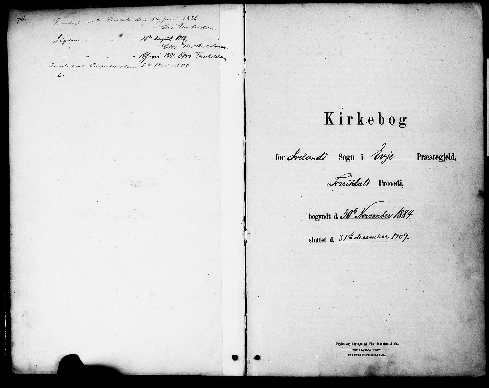 Evje sokneprestkontor, SAK/1111-0008/F/Fa/Fac/L0003: Ministerialbok nr. A 3, 1884-1909