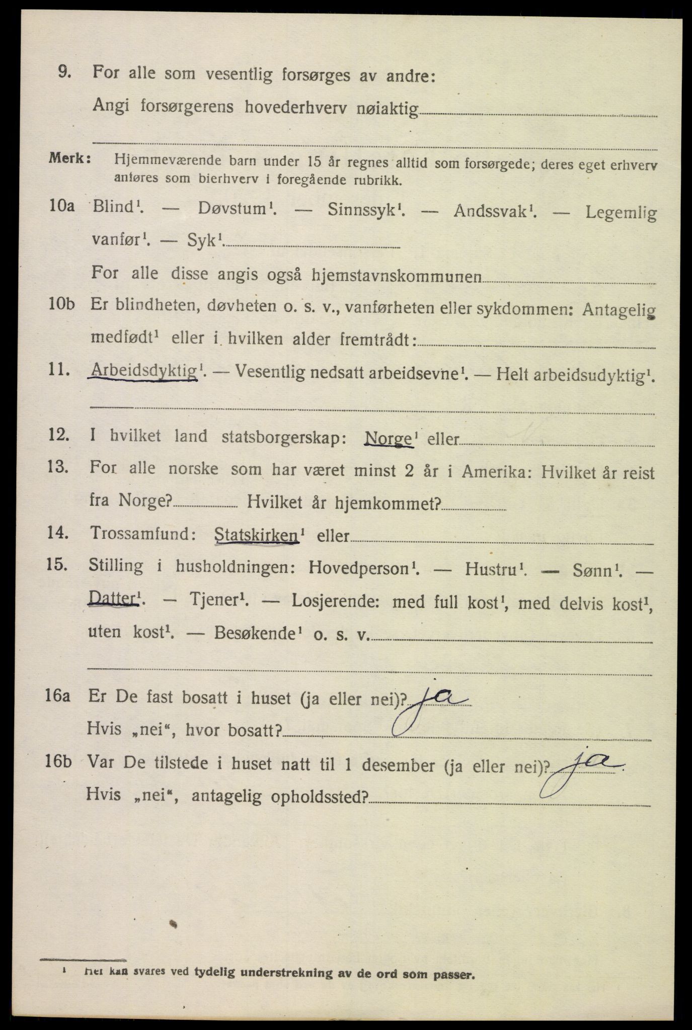 SAK, Folketelling 1920 for 1029 Sør-Audnedal herred, 1920, s. 7122