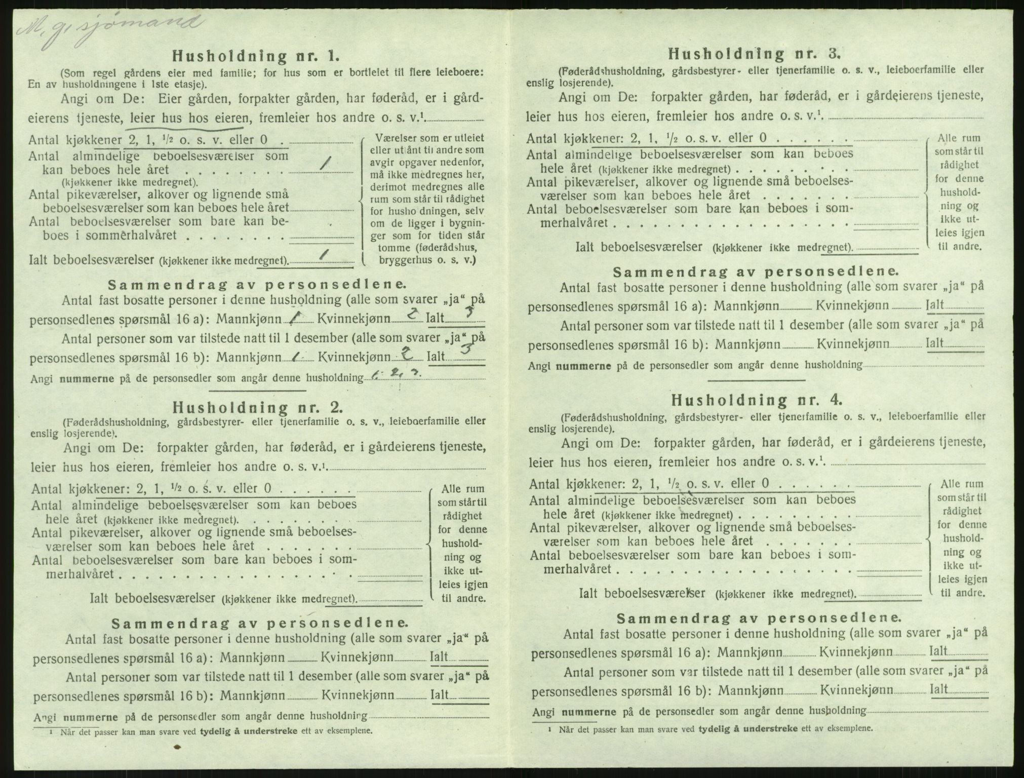 SAK, Folketelling 1920 for 0914 Holt herred, 1920, s. 1177