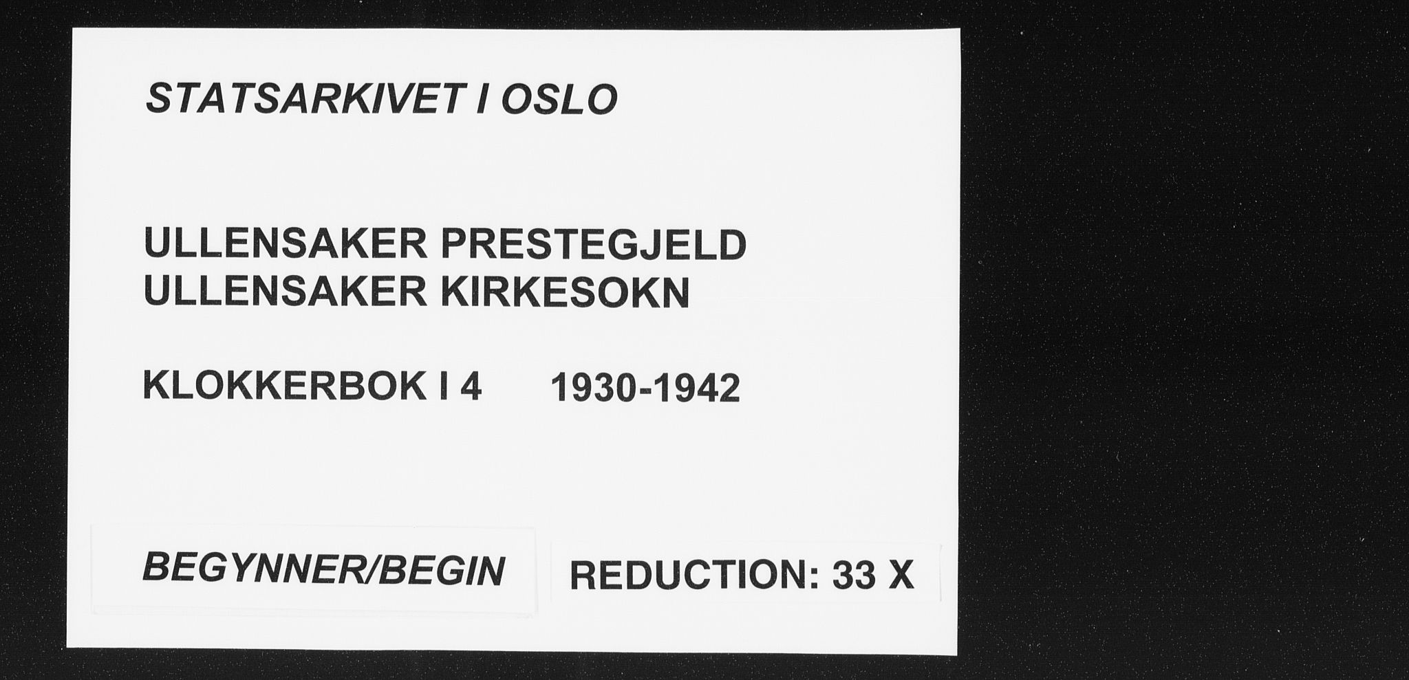 Ullensaker prestekontor Kirkebøker, SAO/A-10236a/G/Ga/L0004: Klokkerbok nr. I 4, 1930-1942
