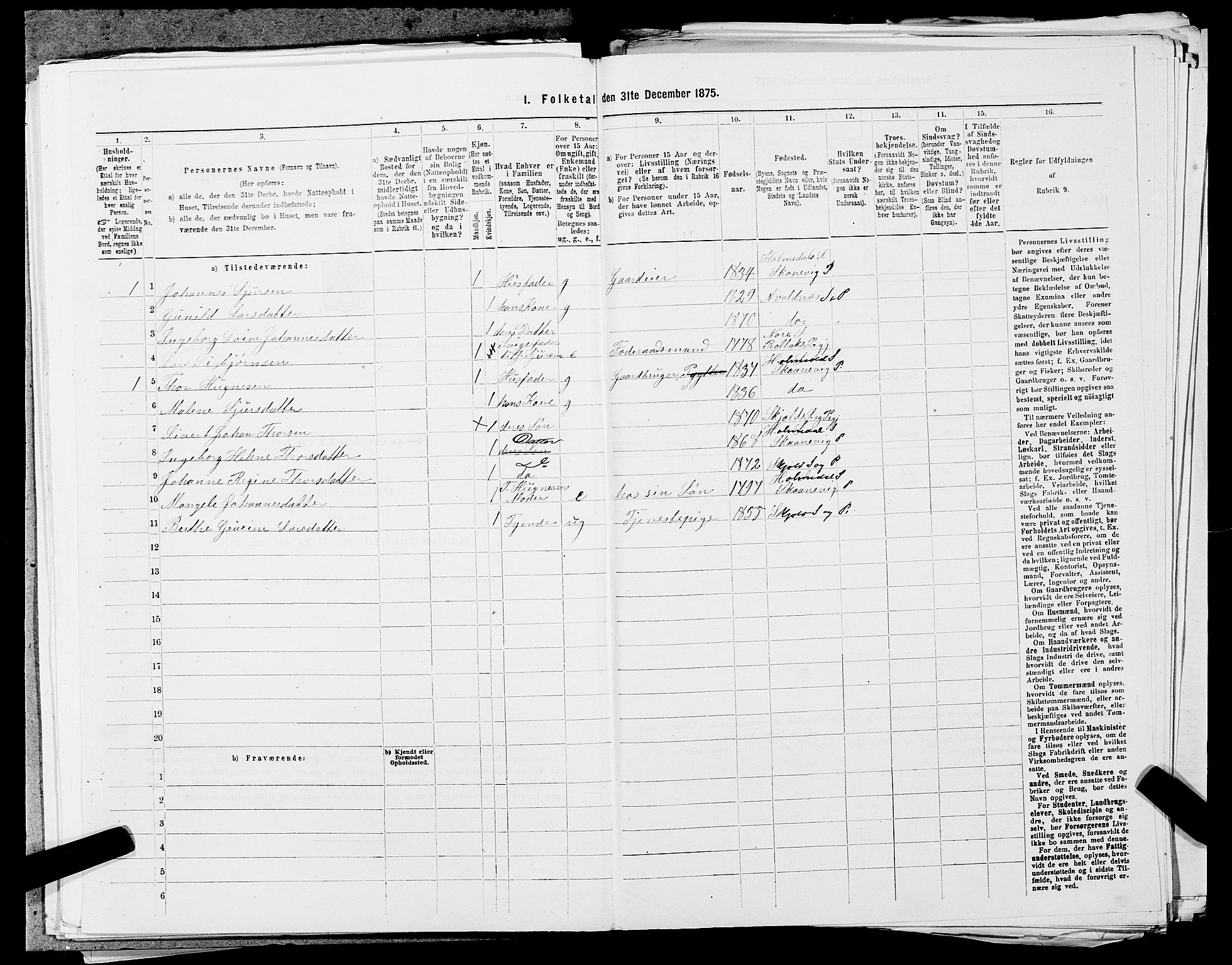 SAST, Folketelling 1875 for 1147L Avaldsnes prestegjeld, Avaldsnes sokn og Kopervik landsokn, 1875, s. 1580