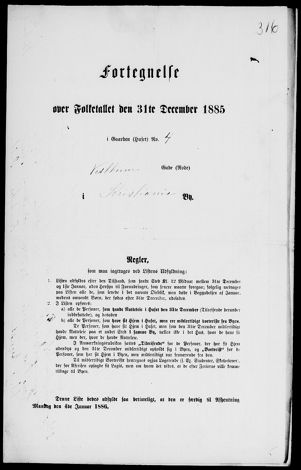 RA, Folketelling 1885 for 0301 Kristiania kjøpstad, 1885, s. 5461