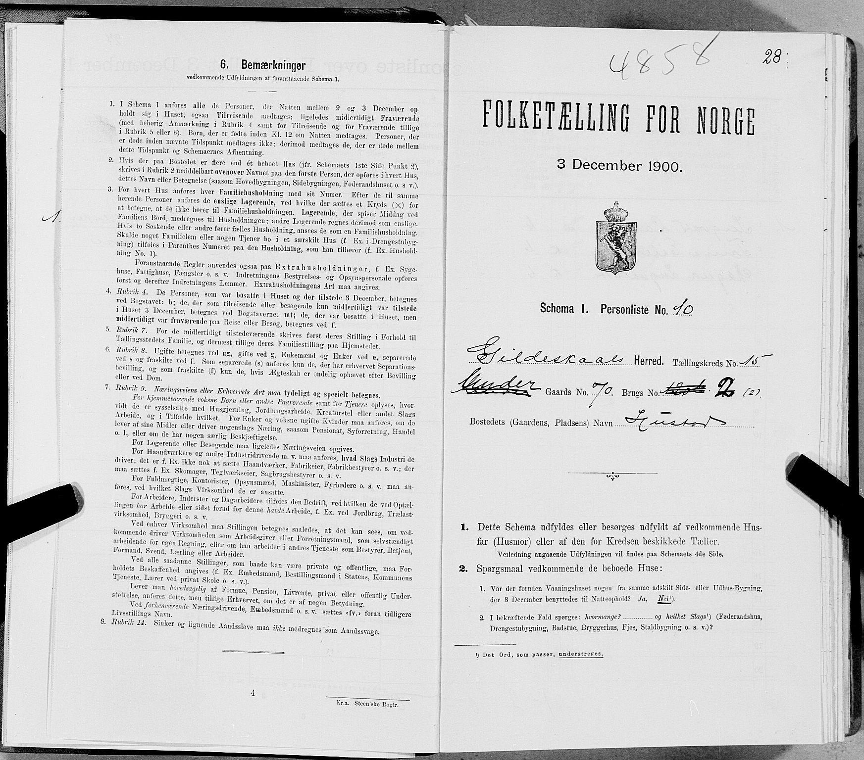 SAT, Folketelling 1900 for 1838 Gildeskål herred, 1900, s. 1537