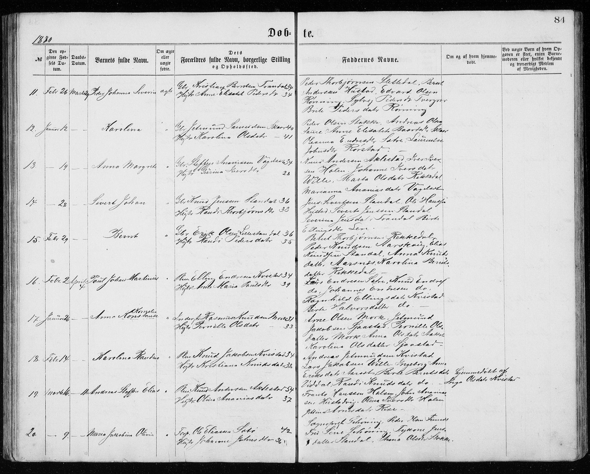 Ministerialprotokoller, klokkerbøker og fødselsregistre - Møre og Romsdal, AV/SAT-A-1454/515/L0214: Klokkerbok nr. 515C01, 1865-1883, s. 84