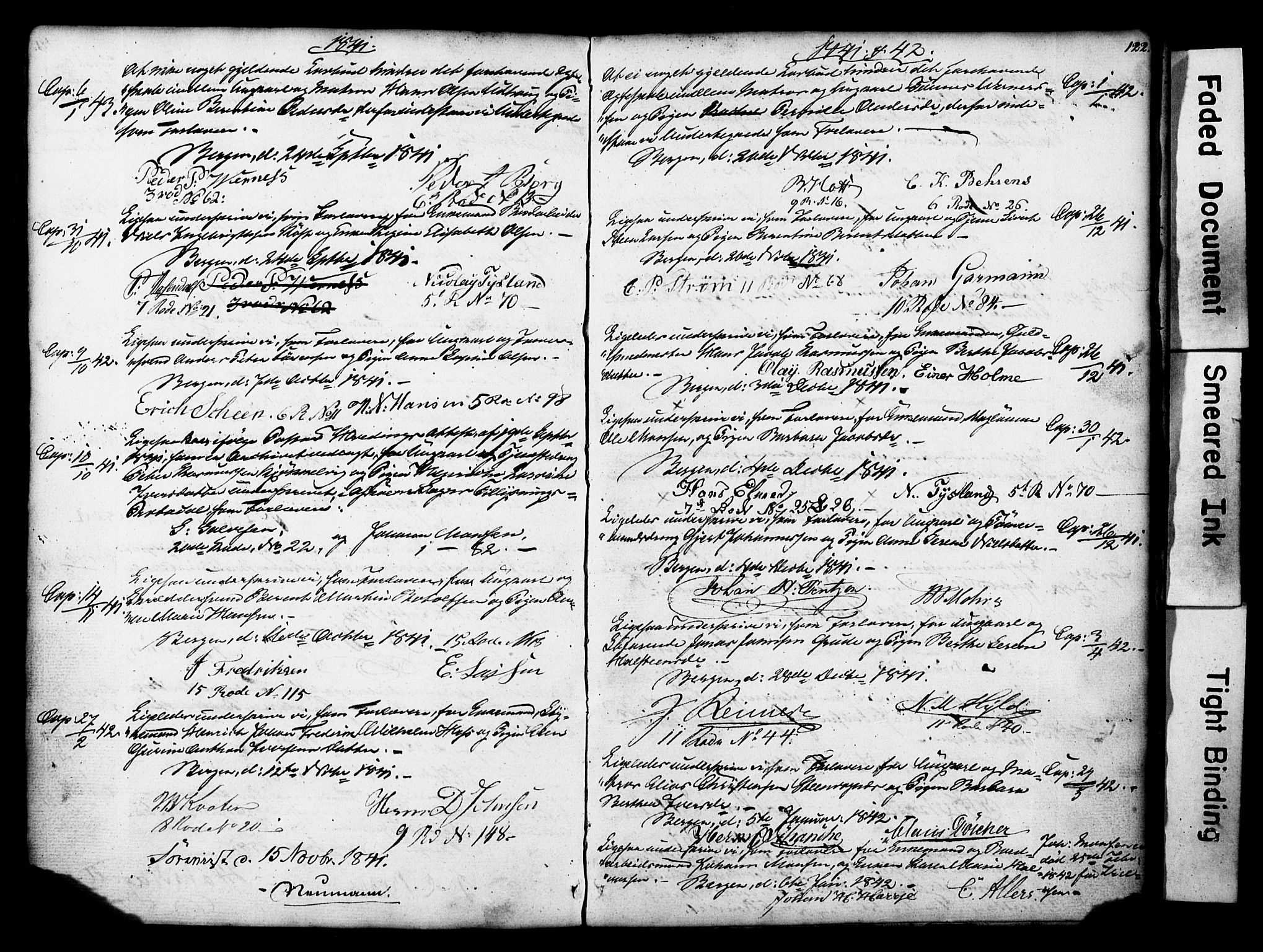 Nykirken Sokneprestembete, SAB/A-77101: Forlovererklæringer nr. II.5.1, 1814-1846, s. 122