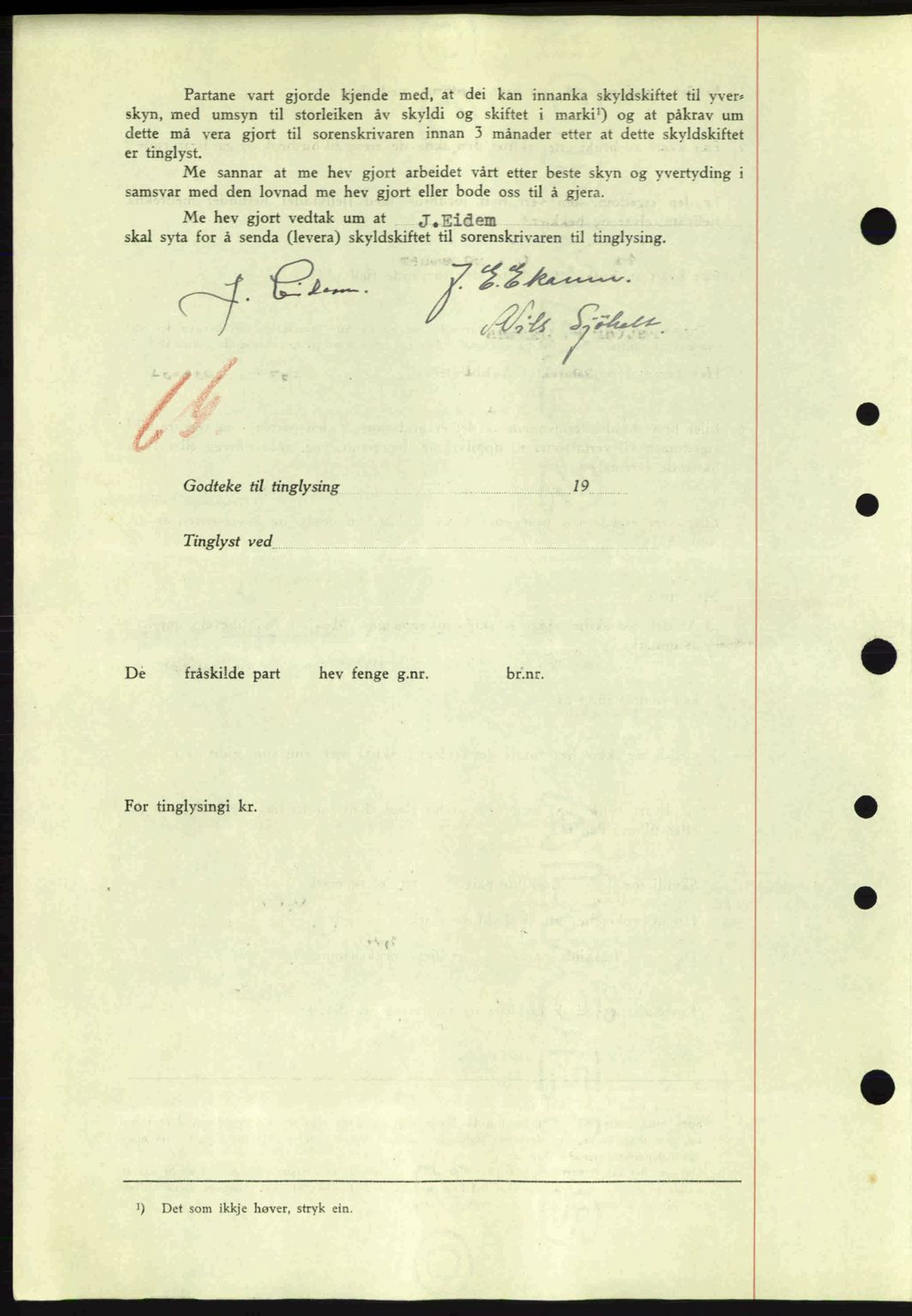 Nordre Sunnmøre sorenskriveri, AV/SAT-A-0006/1/2/2C/2Ca: Pantebok nr. A19, 1944-1945, Dagboknr: 1474/1944