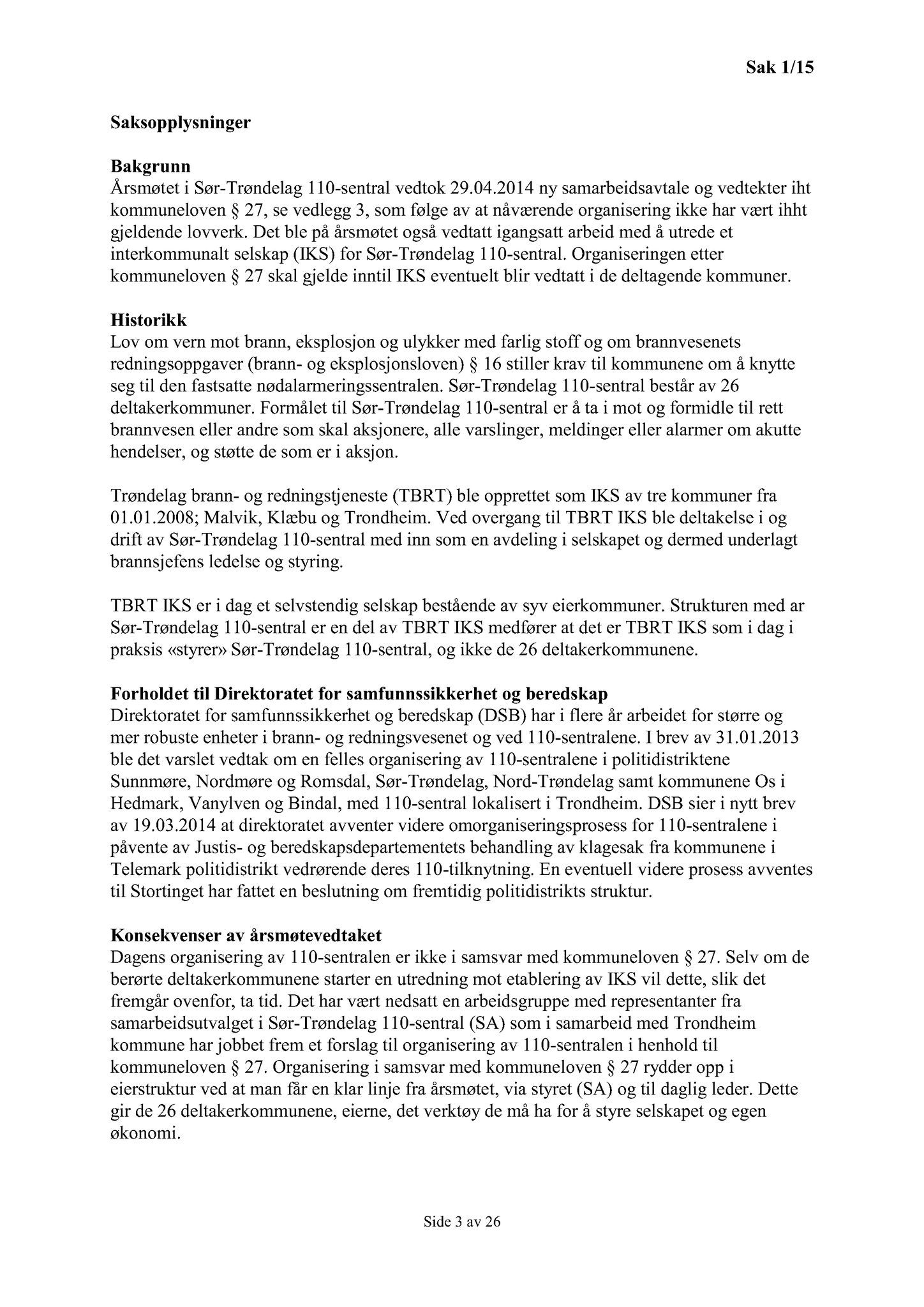 Klæbu Kommune, TRKO/KK/01-KS/L008: Kommunestyret - Møtedokumenter, 2015, s. 3