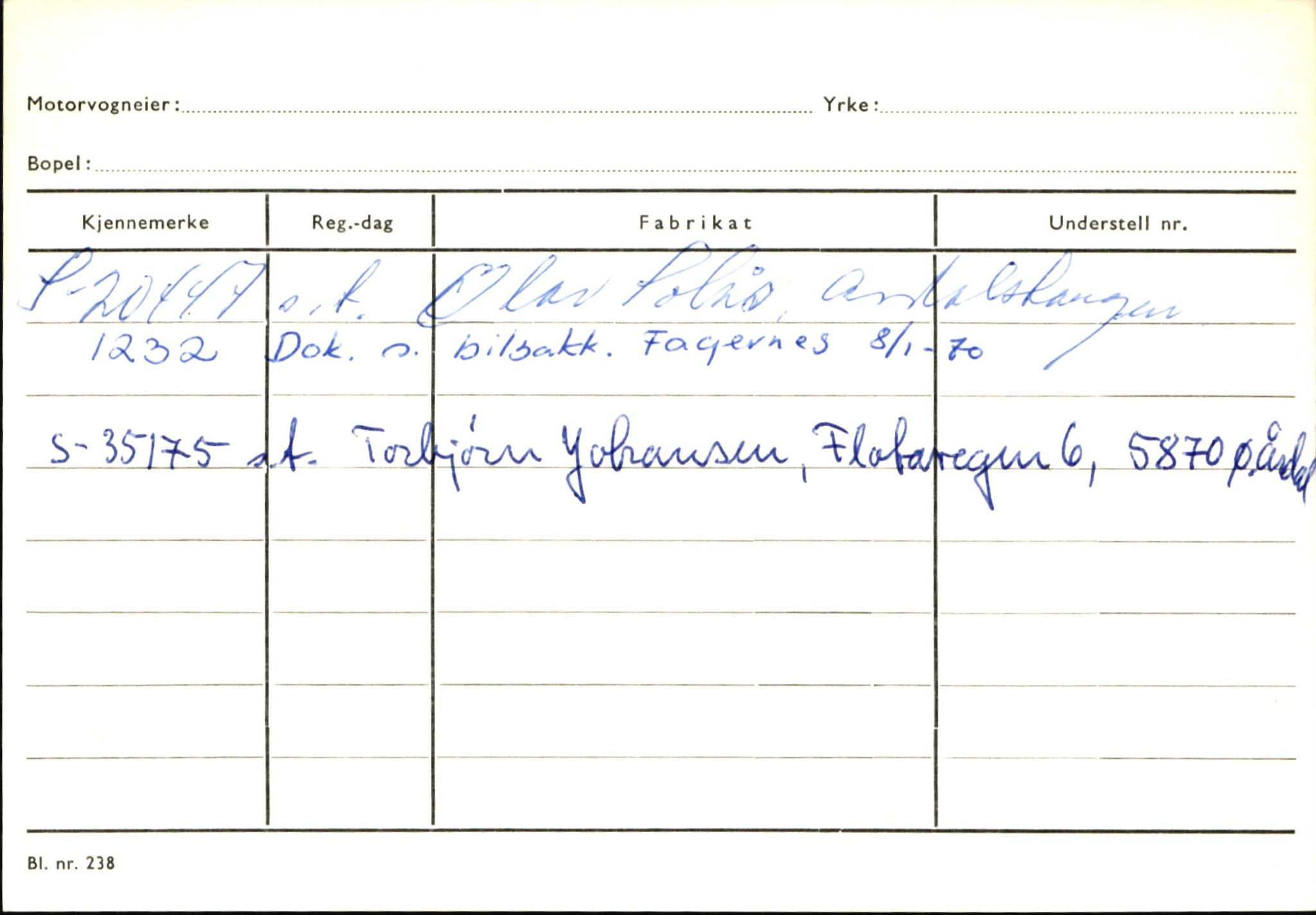 Statens vegvesen, Sogn og Fjordane vegkontor, SAB/A-5301/4/F/L0146: Registerkort Årdal R-Å samt diverse kort, 1945-1975, s. 767