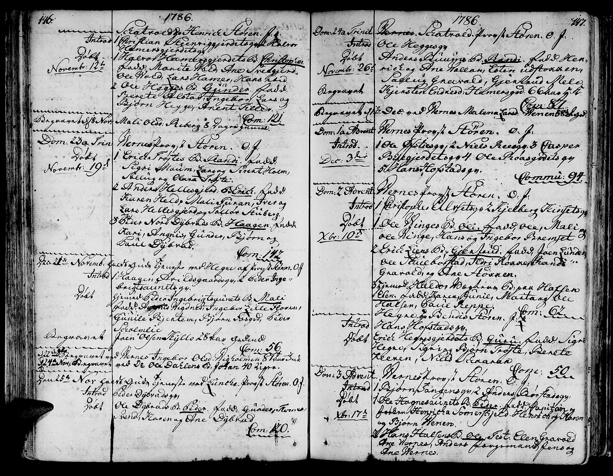 Ministerialprotokoller, klokkerbøker og fødselsregistre - Nord-Trøndelag, AV/SAT-A-1458/709/L0059: Ministerialbok nr. 709A06, 1781-1797, s. 146-147