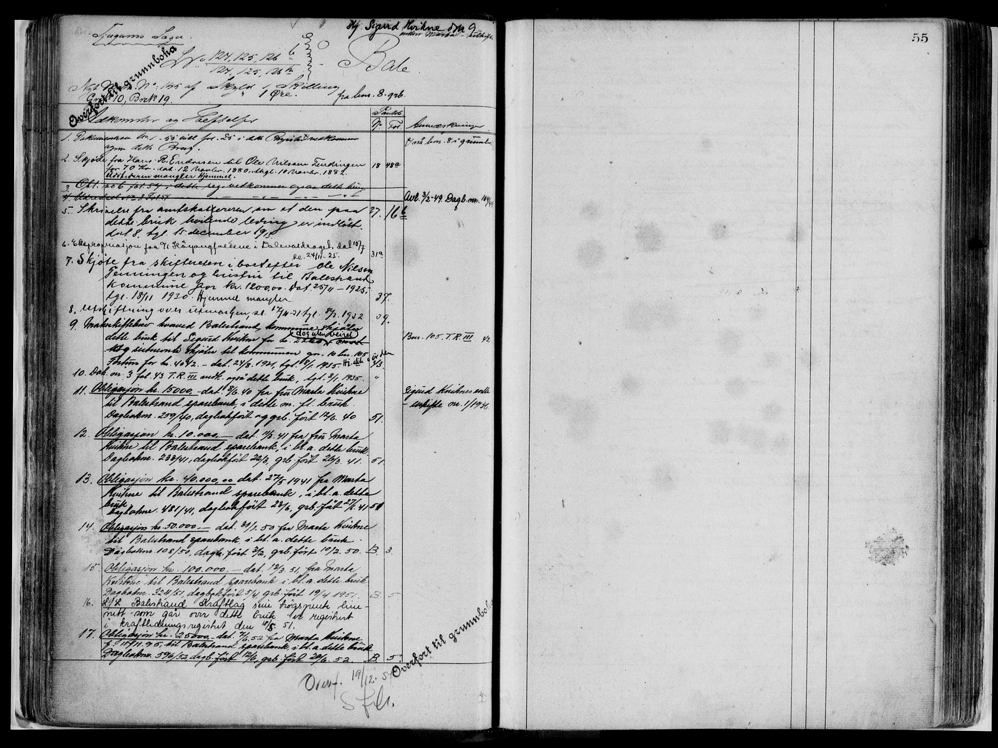 Ytre Sogn tingrett, AV/SAB-A-2601/1/G/Gaa/L0016: Panteregister nr. II.A.a.16, 1800-1950, s. 55