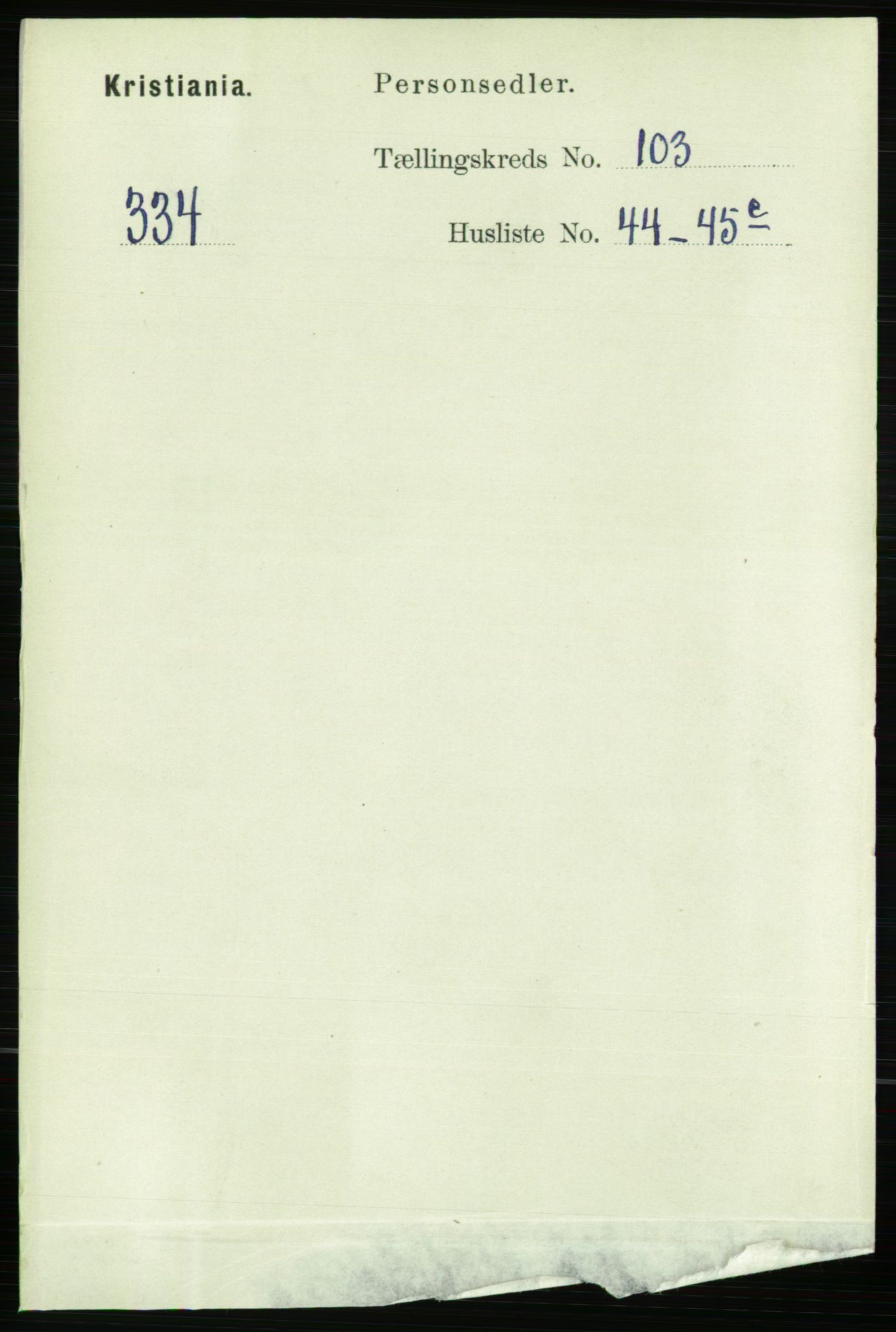 RA, Folketelling 1891 for 0301 Kristiania kjøpstad, 1891, s. 51891