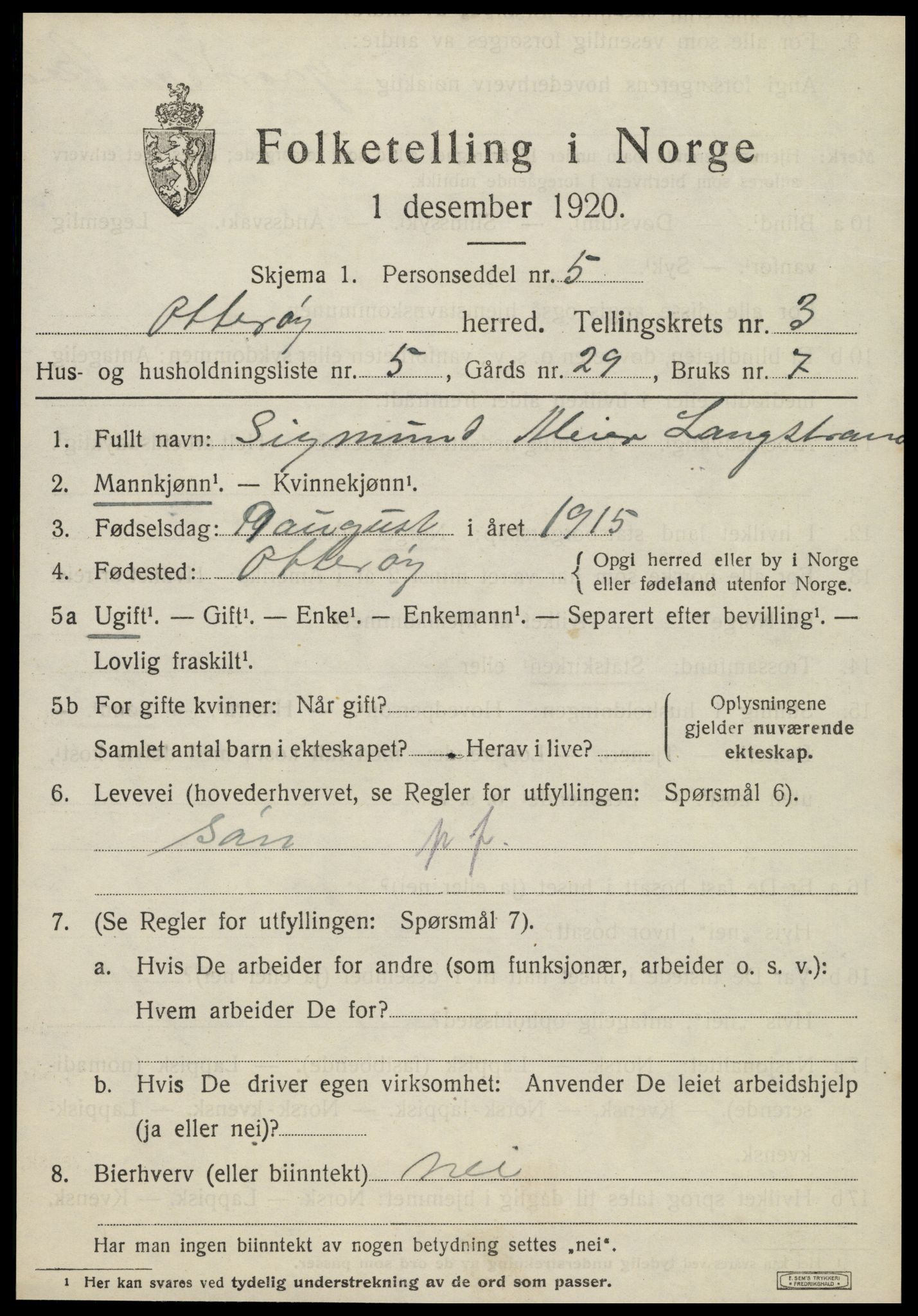 SAT, Folketelling 1920 for 1747 Otterøy herred, 1920, s. 1465