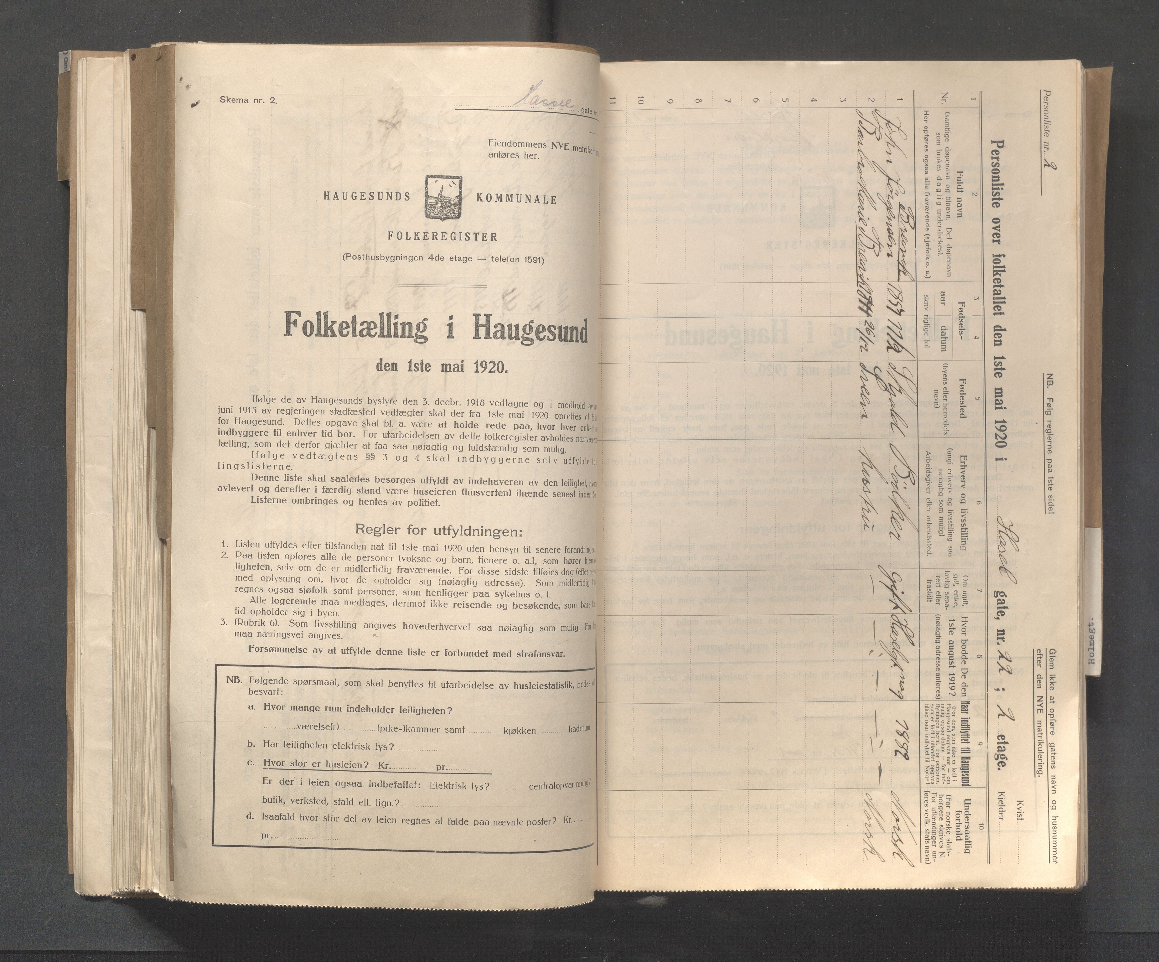 IKAR, Kommunal folketelling 1.5.1920 for Haugesund, 1920, s. 5722