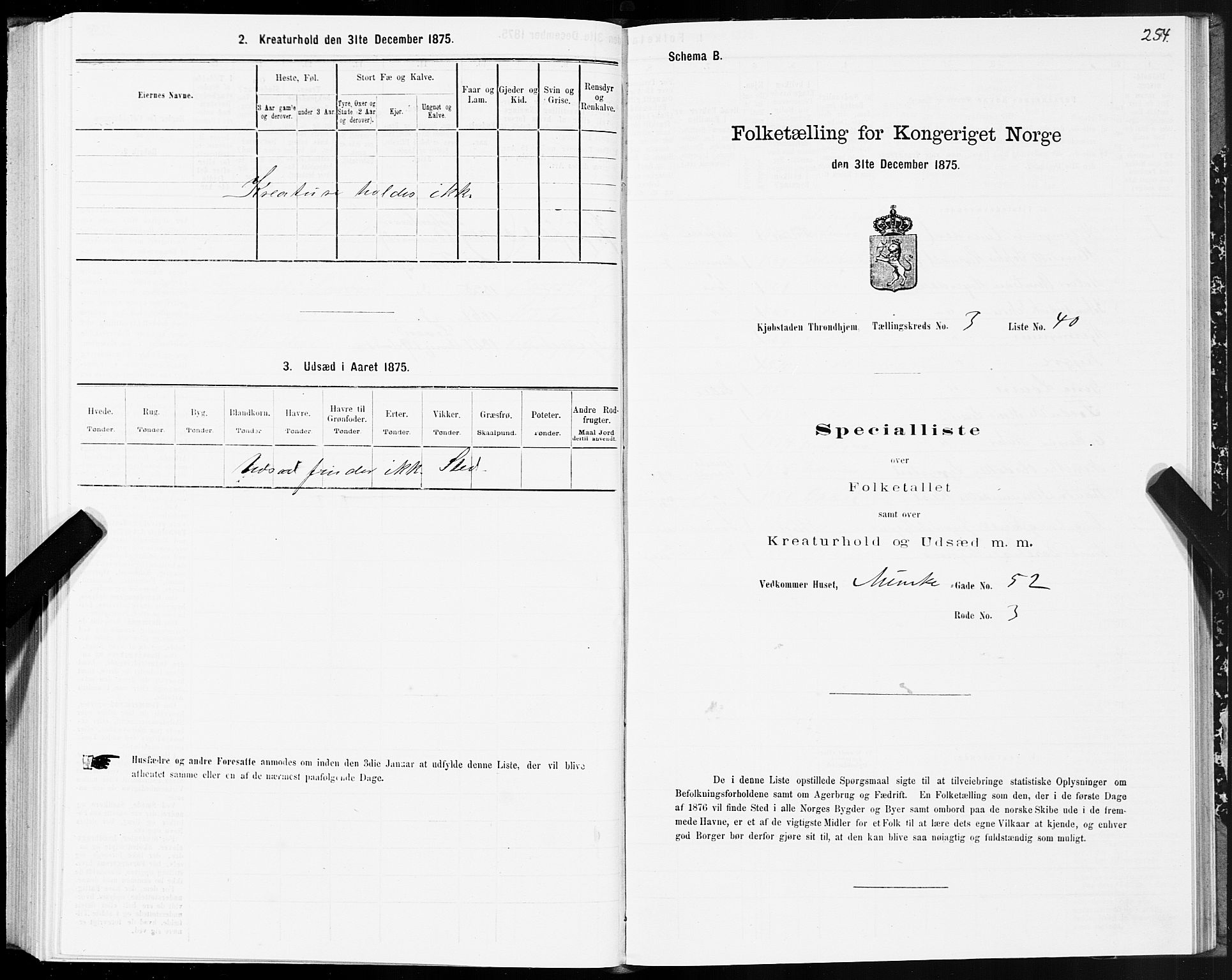 SAT, Folketelling 1875 for 1601 Trondheim kjøpstad, 1875, s. 2254