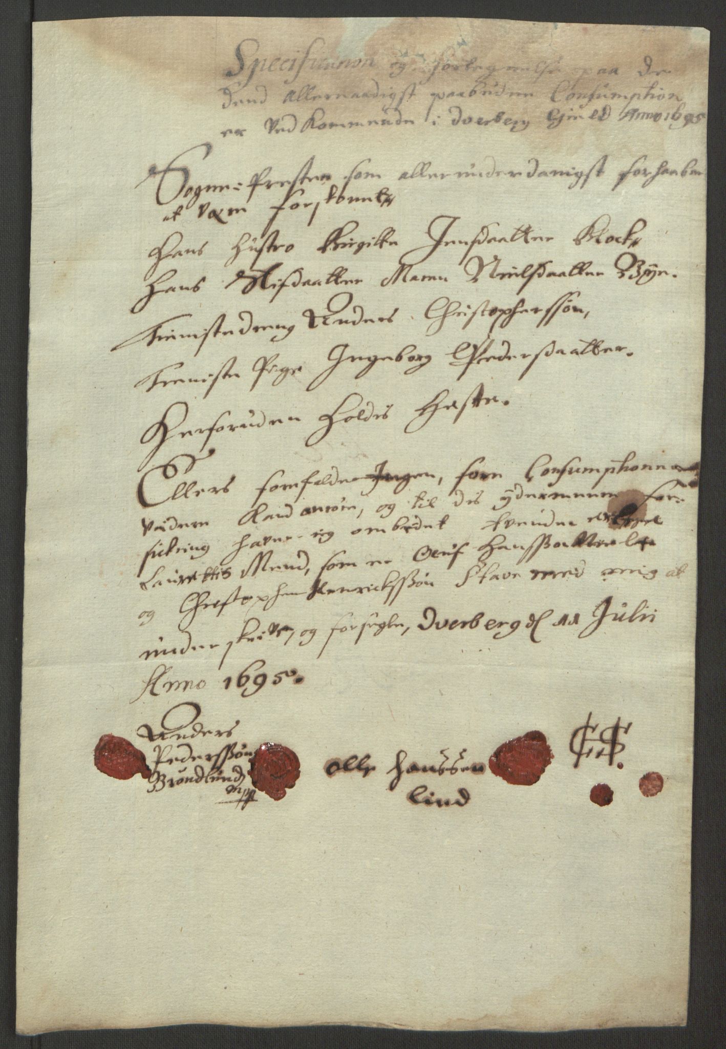 Rentekammeret inntil 1814, Reviderte regnskaper, Fogderegnskap, AV/RA-EA-4092/R67/L4677: Fogderegnskap Vesterålen, Andenes og Lofoten, 1694-1695, s. 257