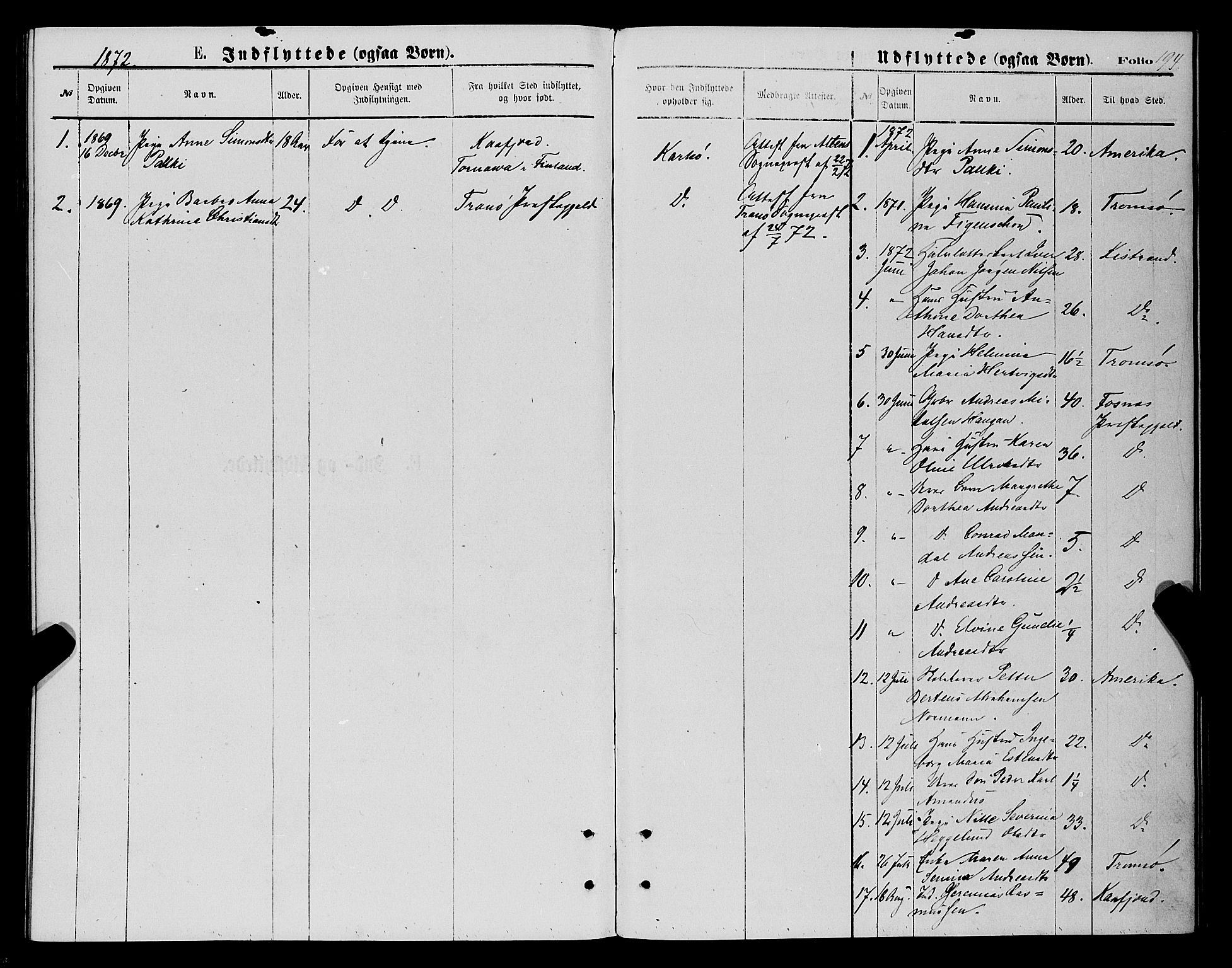 Karlsøy sokneprestembete, AV/SATØ-S-1299/H/Ha/Haa/L0005kirke: Ministerialbok nr. 5, 1872-1878, s. 194