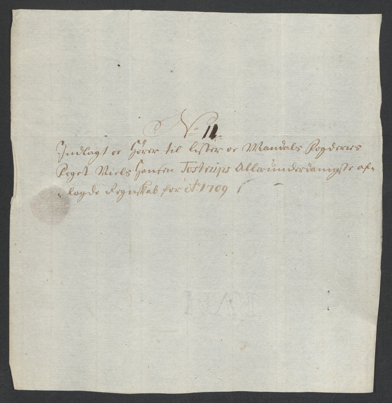 Rentekammeret inntil 1814, Reviderte regnskaper, Fogderegnskap, AV/RA-EA-4092/R43/L2552: Fogderegnskap Lista og Mandal, 1705-1709, s. 261