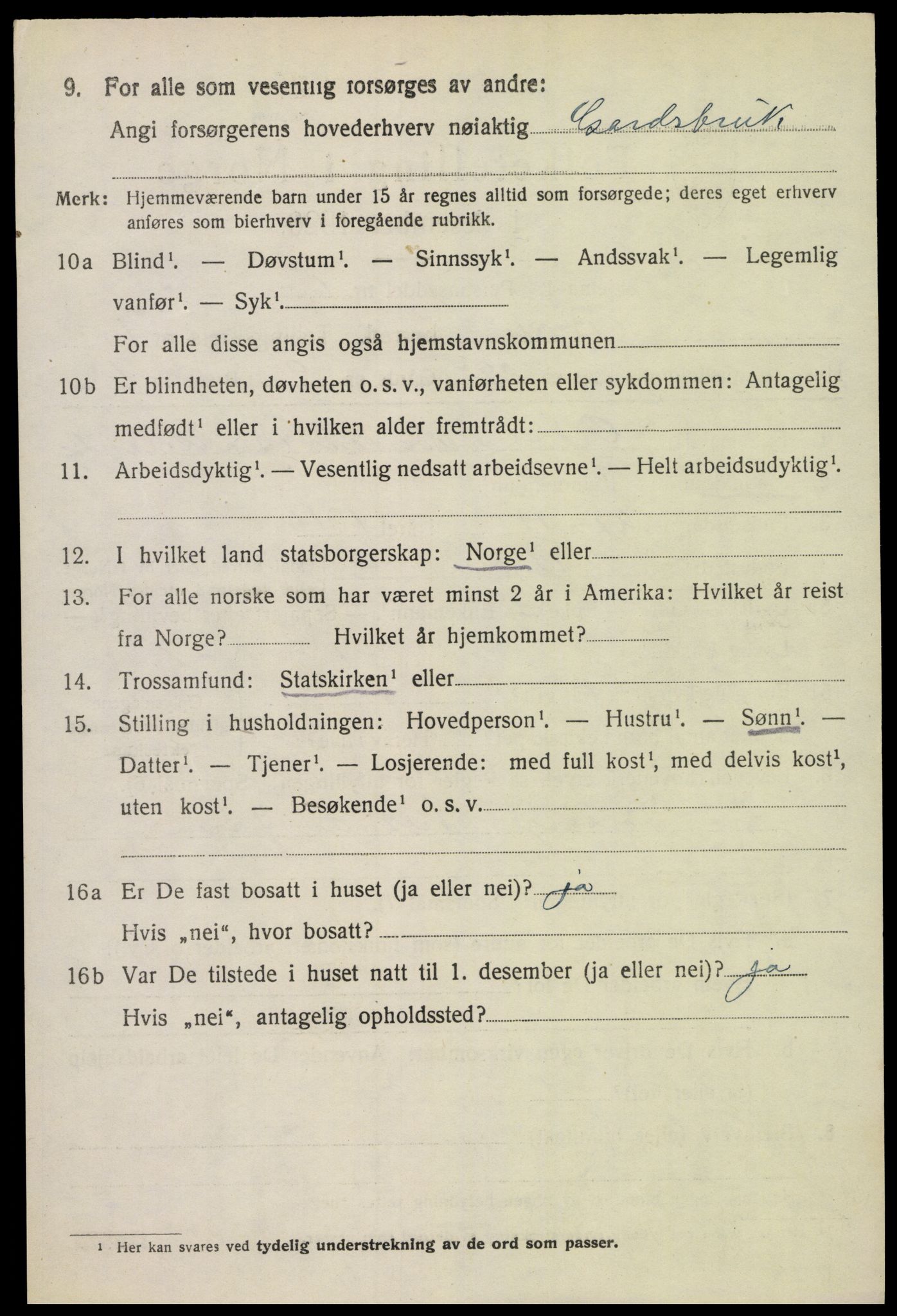 SAK, Folketelling 1920 for 0941 Bykle herred, 1920, s. 578