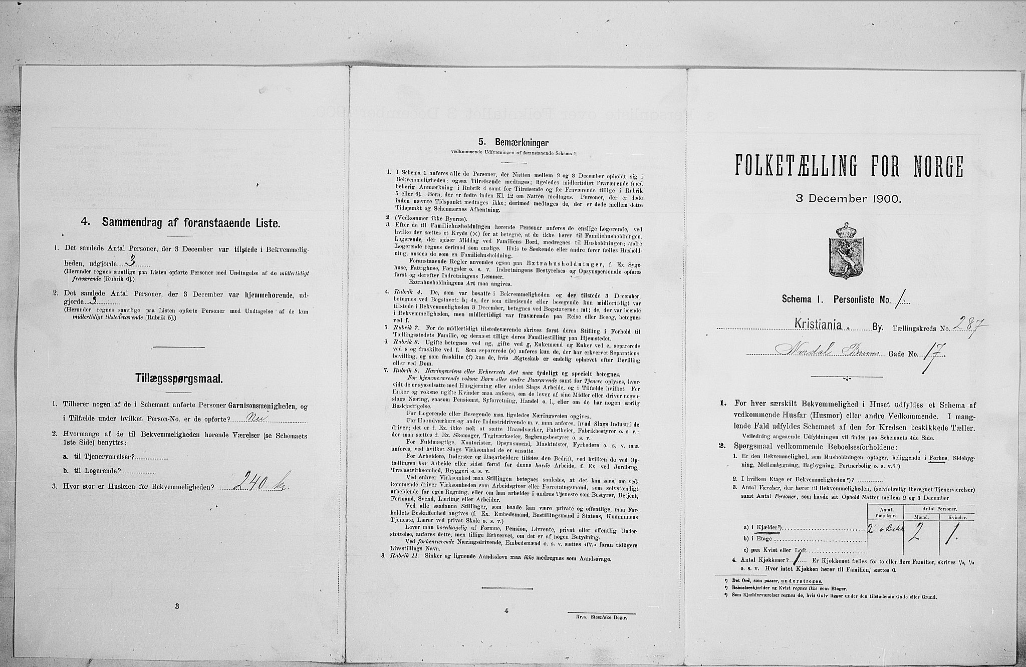 SAO, Folketelling 1900 for 0301 Kristiania kjøpstad, 1900, s. 64833