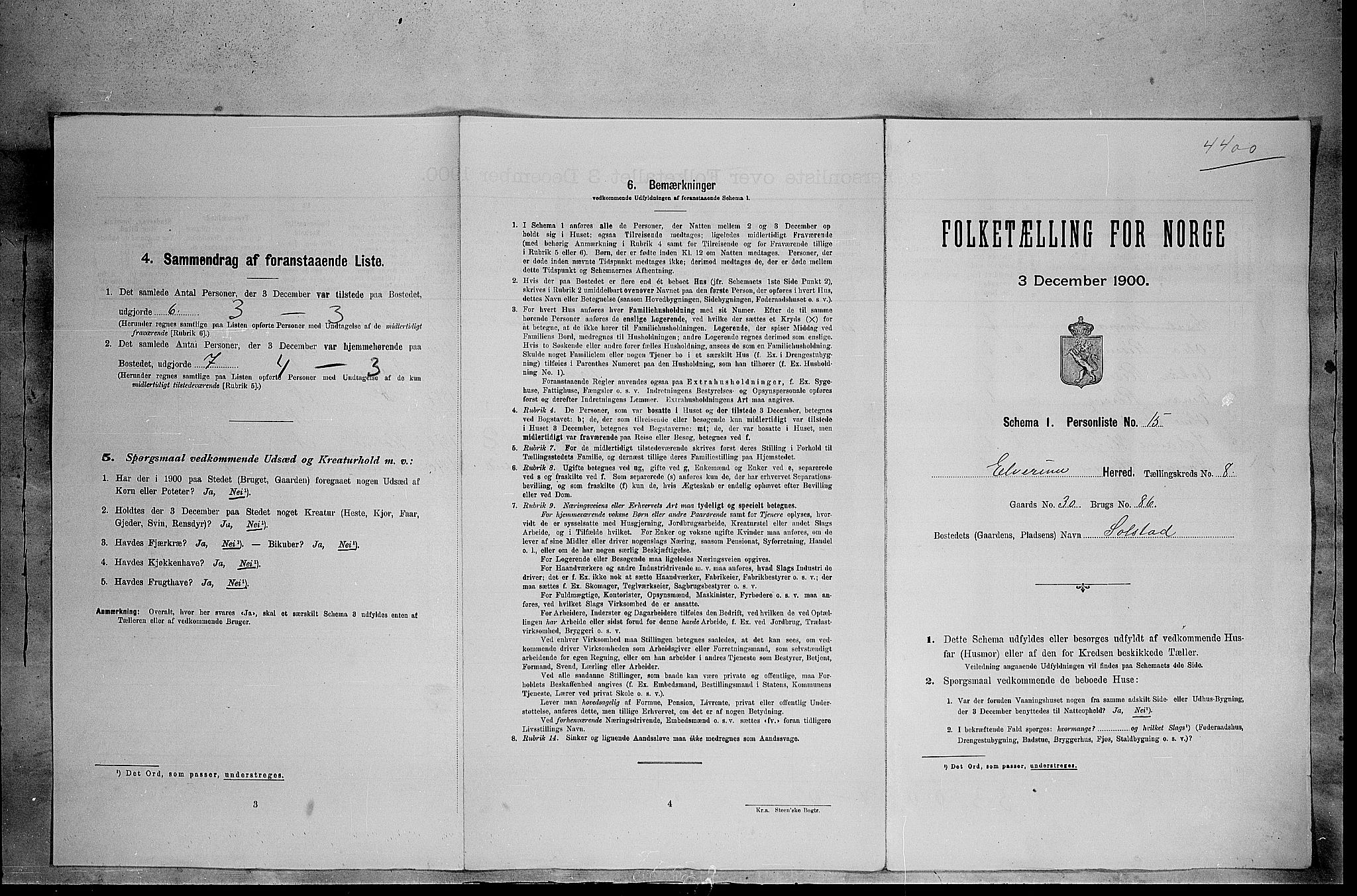 SAH, Folketelling 1900 for 0427 Elverum herred, 1900, s. 913