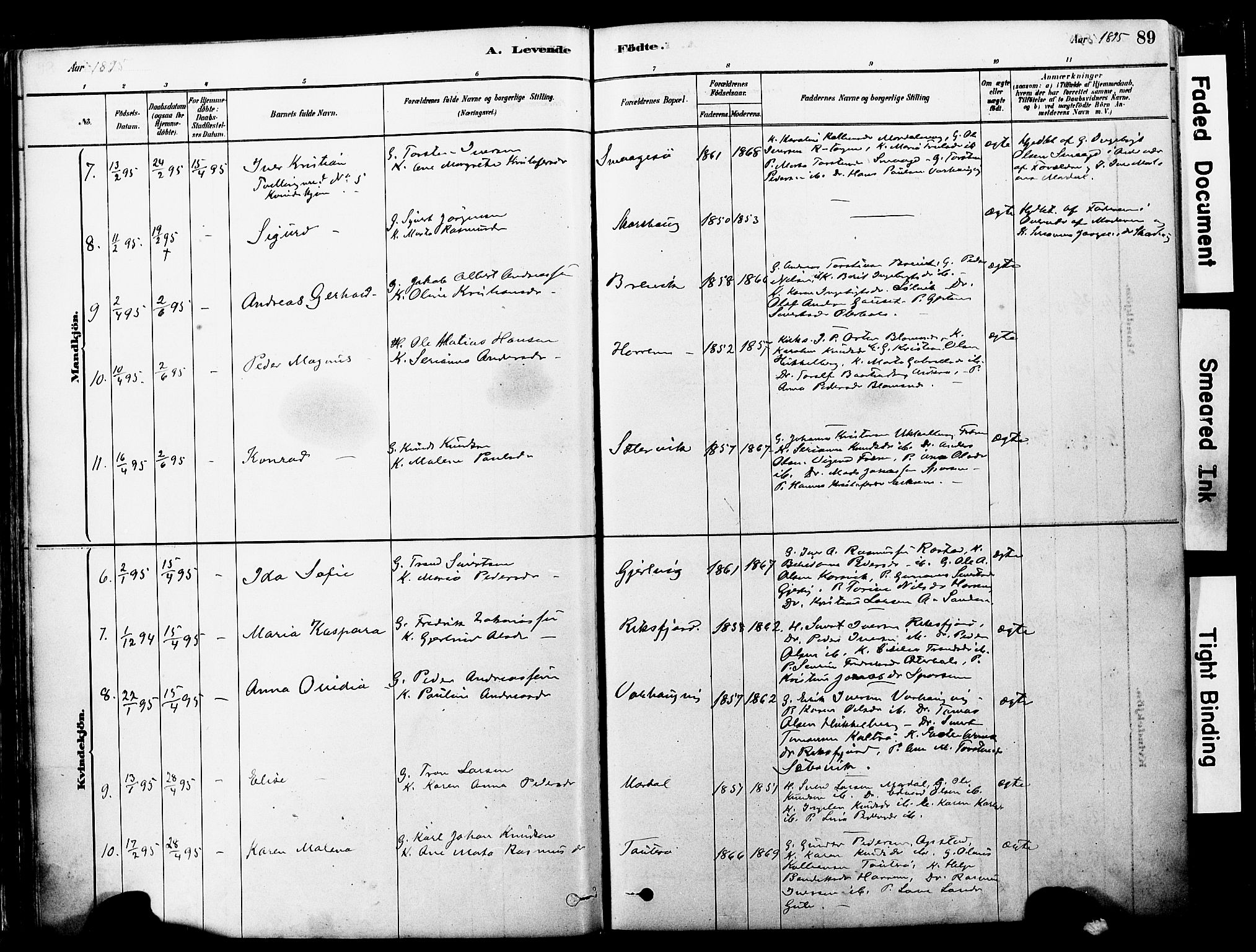 Ministerialprotokoller, klokkerbøker og fødselsregistre - Møre og Romsdal, SAT/A-1454/560/L0721: Ministerialbok nr. 560A05, 1878-1917, s. 89