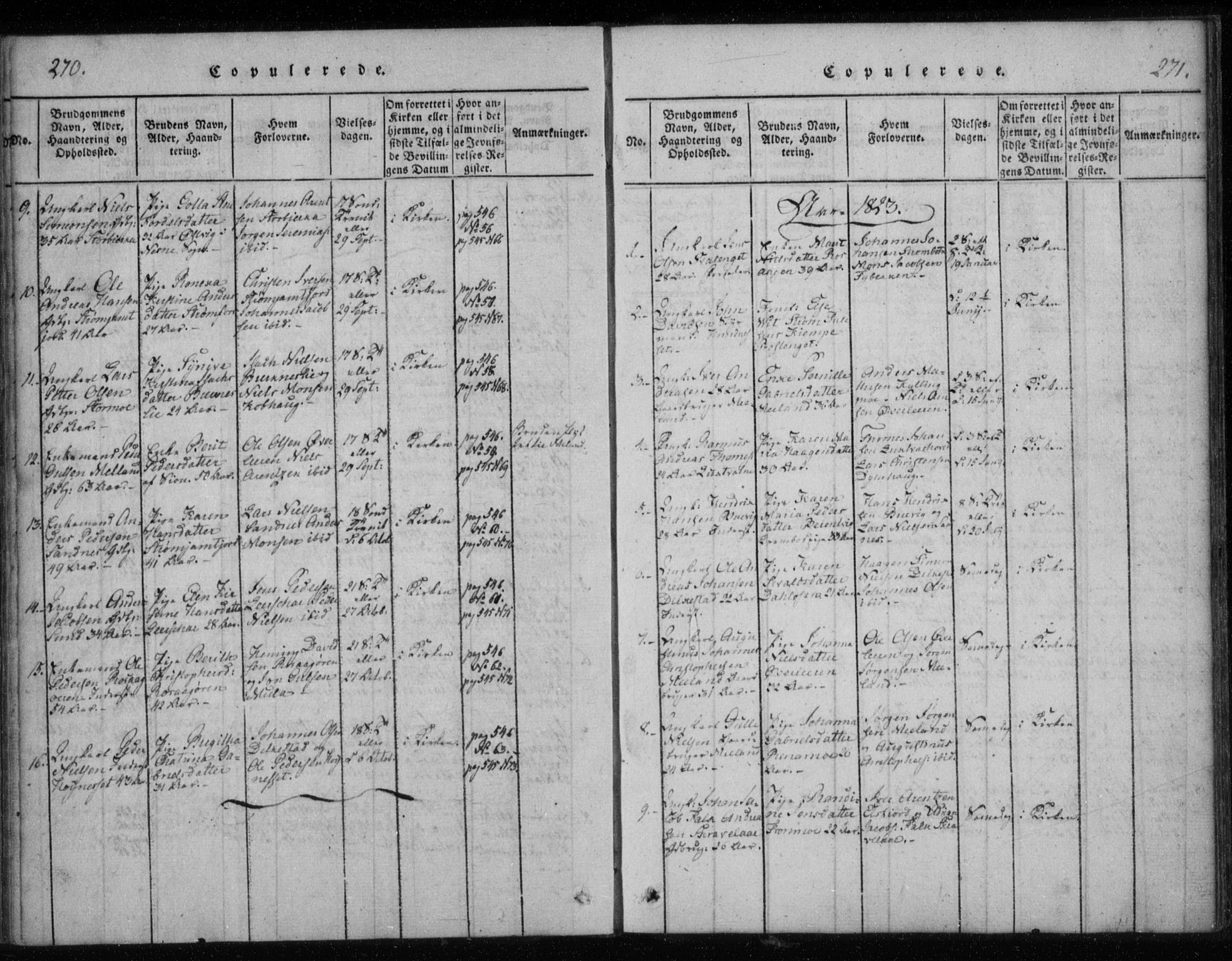 Ministerialprotokoller, klokkerbøker og fødselsregistre - Nordland, AV/SAT-A-1459/825/L0353: Ministerialbok nr. 825A07, 1820-1826, s. 270-271