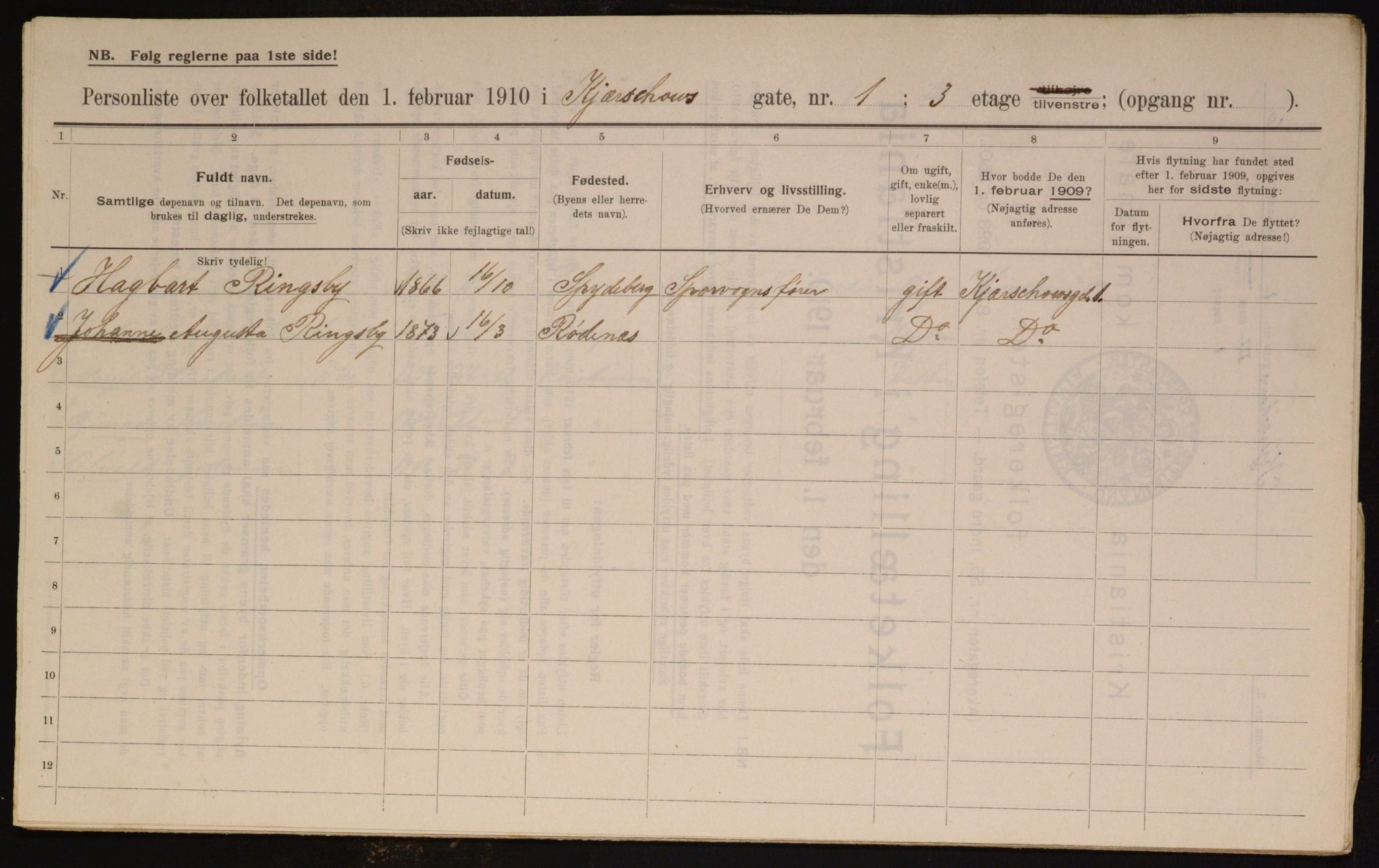 OBA, Kommunal folketelling 1.2.1910 for Kristiania, 1910, s. 47855