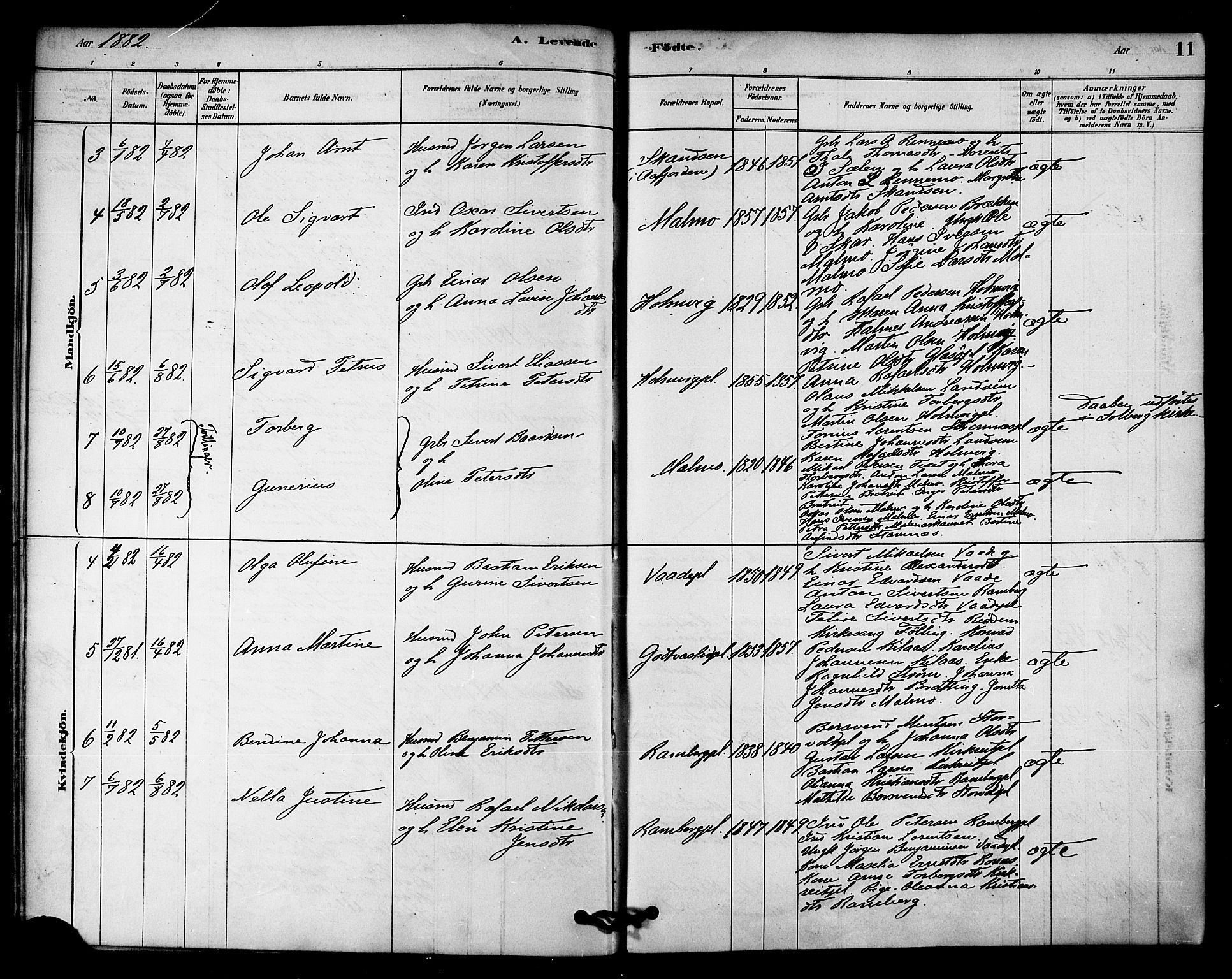 Ministerialprotokoller, klokkerbøker og fødselsregistre - Nord-Trøndelag, SAT/A-1458/745/L0429: Ministerialbok nr. 745A01, 1878-1894, s. 11