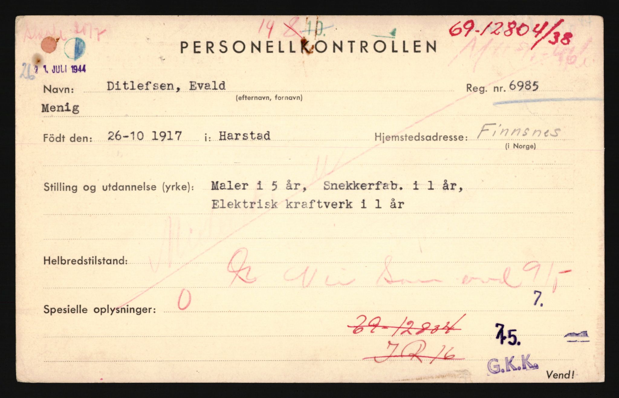 Forsvaret, Troms infanteriregiment nr. 16, AV/RA-RAFA-3146/P/Pa/L0022: Rulleblad for regimentets menige mannskaper, årsklasse 1938, 1938, s. 183