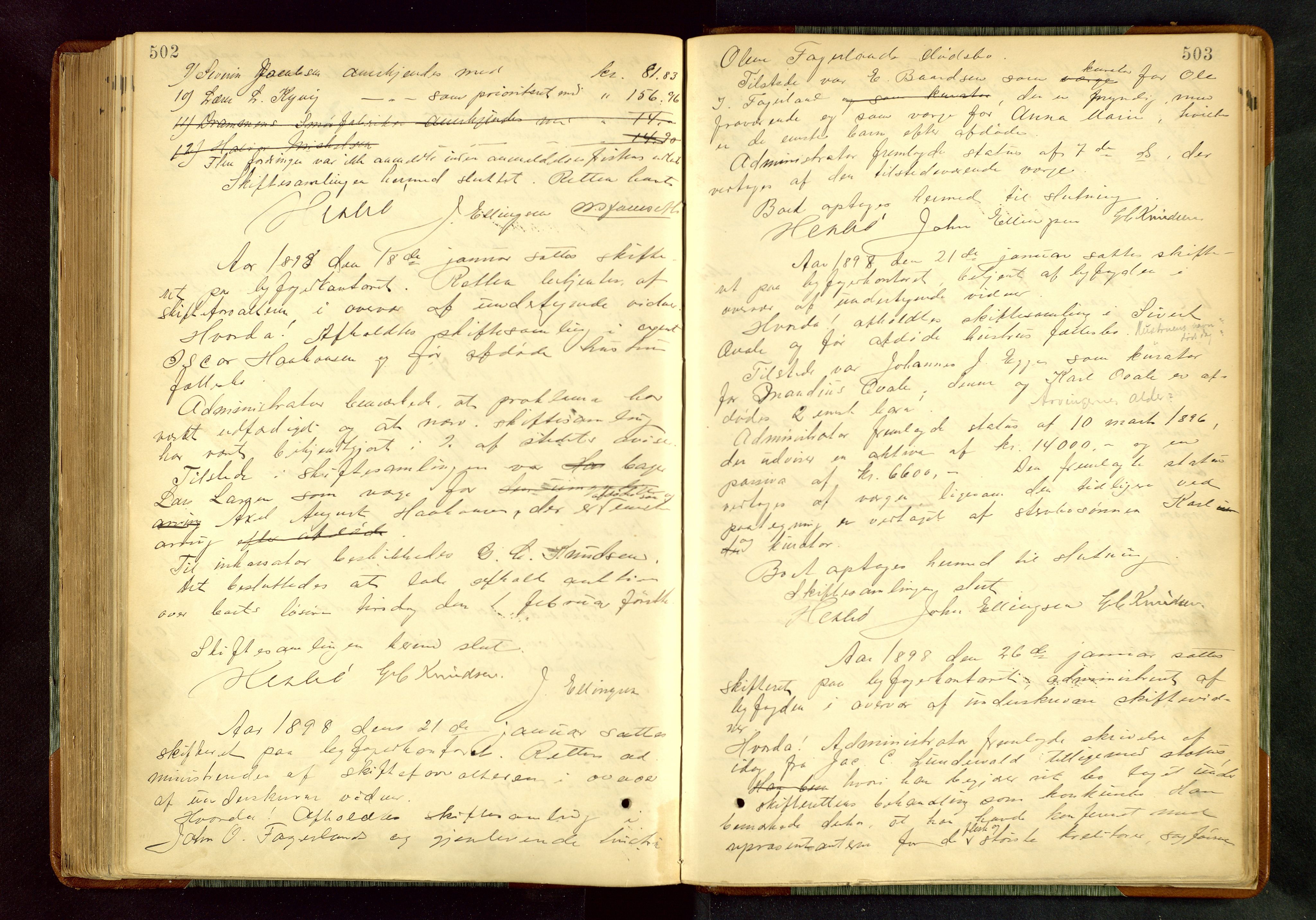 Haugesund tingrett, AV/SAST-A-101415/01/IV/IVA/L0005: Skifteprotokoll med register, 1887-1900, s. 502-503