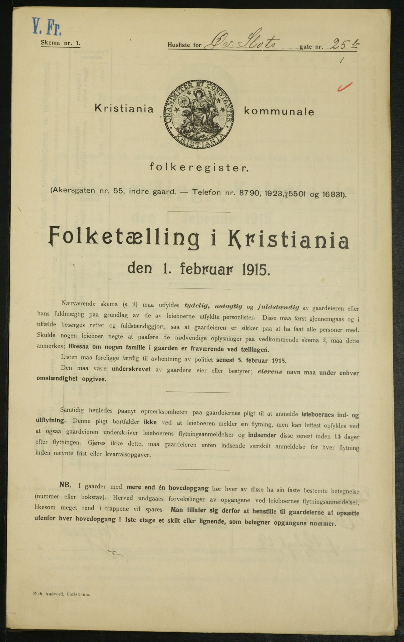 OBA, Kommunal folketelling 1.2.1915 for Kristiania, 1915, s. 130596