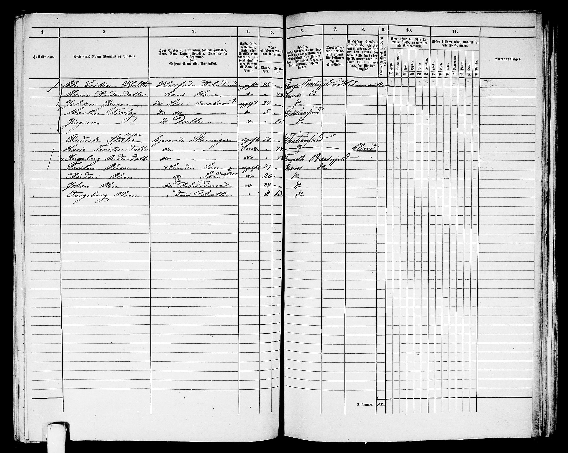 RA, Folketelling 1865 for 1503B Kristiansund prestegjeld, Kristiansund kjøpstad, 1865, s. 846