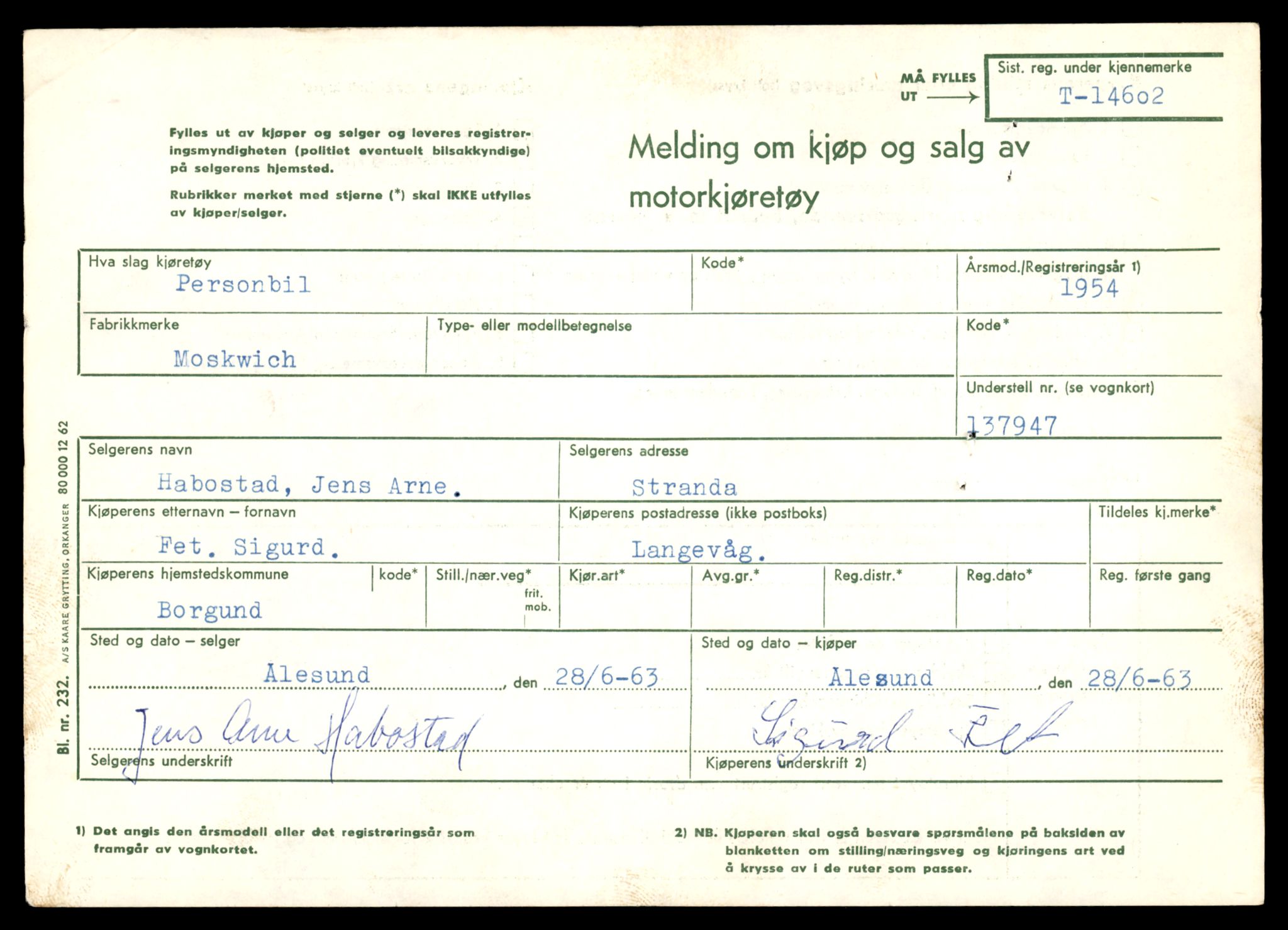 Møre og Romsdal vegkontor - Ålesund trafikkstasjon, AV/SAT-A-4099/F/Fe/L0047: Registreringskort for kjøretøy T 14580 - T 14720, 1927-1998, s. 629