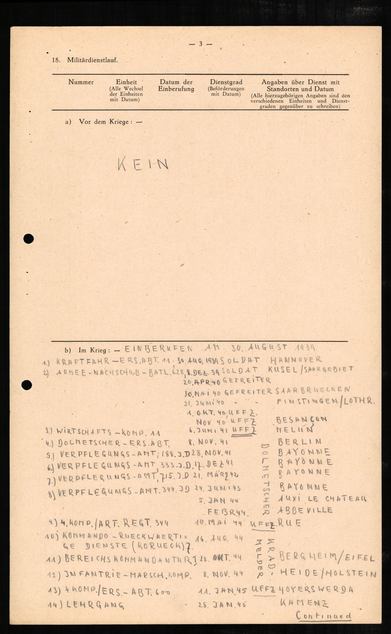 Forsvaret, Forsvarets overkommando II, RA/RAFA-3915/D/Db/L0002: CI Questionaires. Tyske okkupasjonsstyrker i Norge. Tyskere., 1945-1946, s. 378