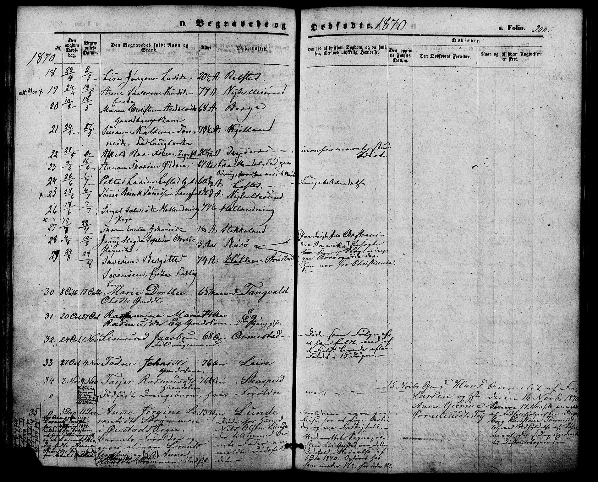 Søgne sokneprestkontor, AV/SAK-1111-0037/F/Fa/Fab/L0011: Ministerialbok nr. A 11, 1869-1879, s. 210