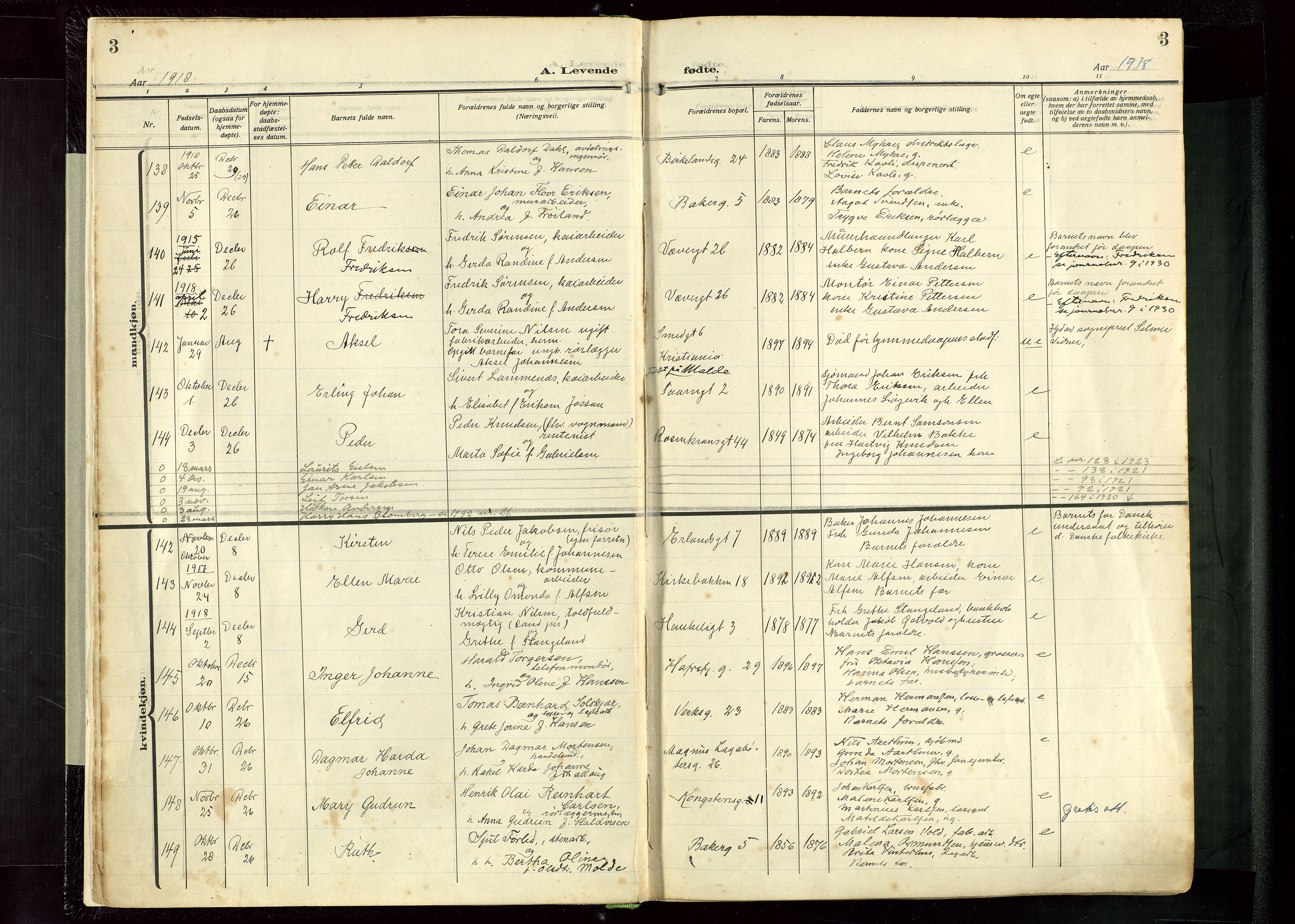 St. Petri sokneprestkontor, AV/SAST-A-101813/002/D/L0001: Ministerialbok nr. A 26, 1918-1937, s. 3