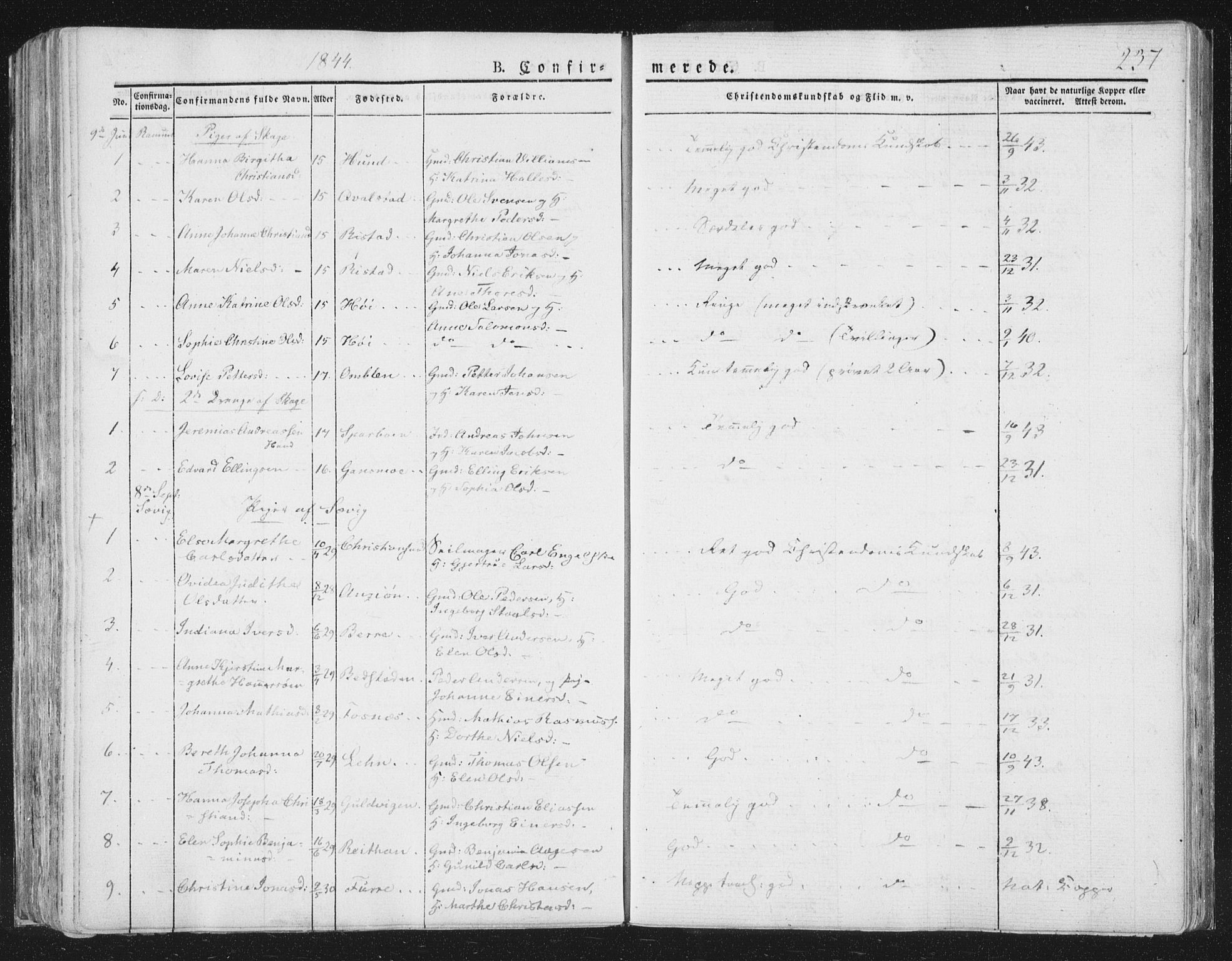 Ministerialprotokoller, klokkerbøker og fødselsregistre - Nord-Trøndelag, SAT/A-1458/764/L0551: Ministerialbok nr. 764A07a, 1824-1864, s. 237