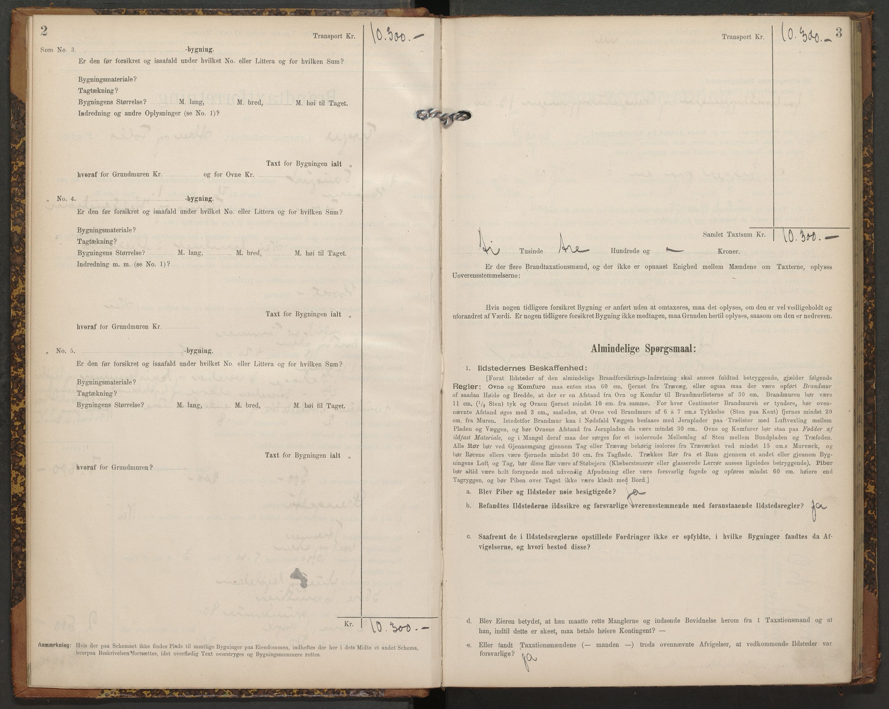 Norges brannkasse, branntakster Frogn, AV/SAO-A-11385/F/Fb/L0002: Branntakstprotokoll, 1911-1934