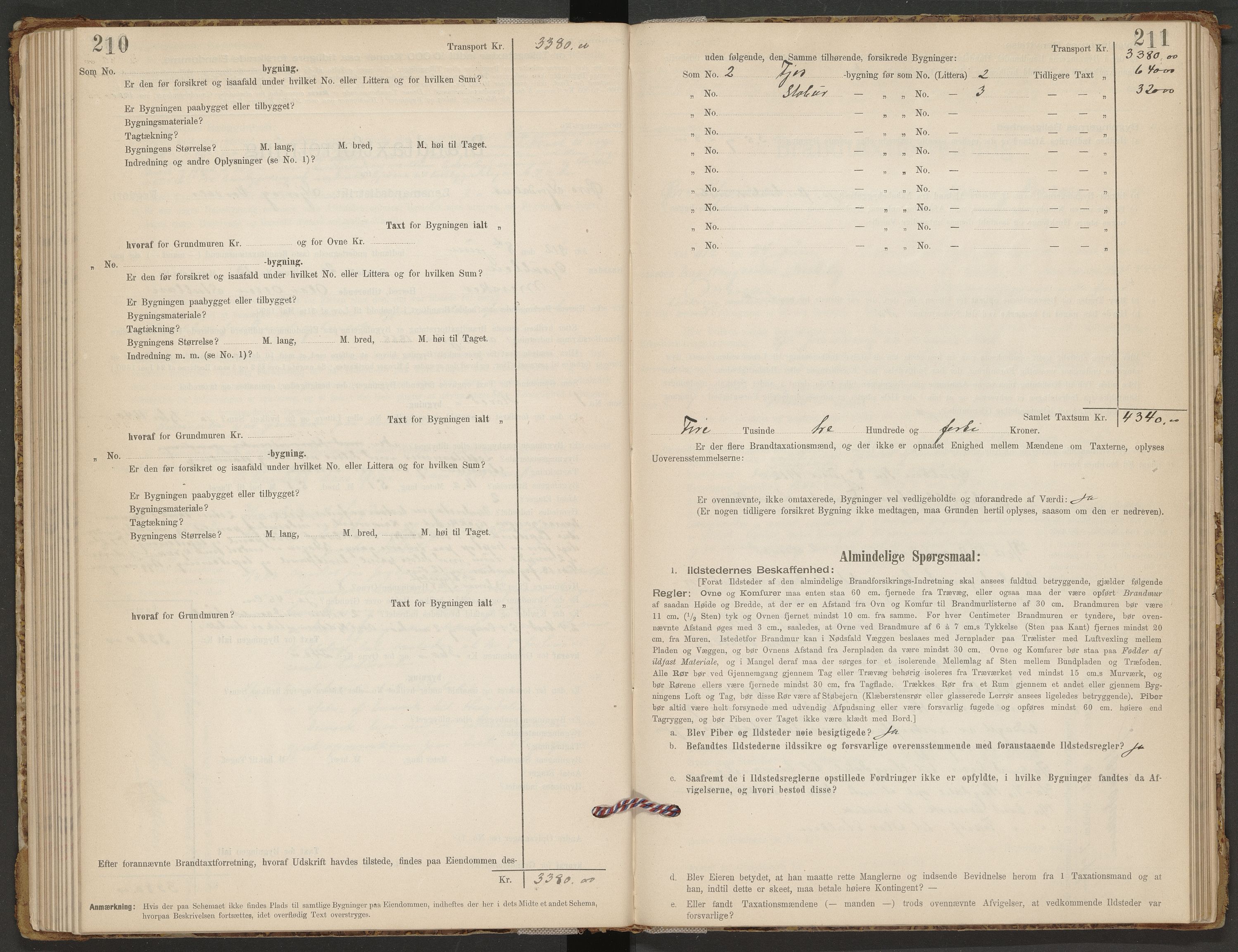 Norges Brannkasse Øvre Stjørdal, AV/SAT-A-1345/Fb/L0001: Branntakstprotokoll, 1901-1932, s. 210-211