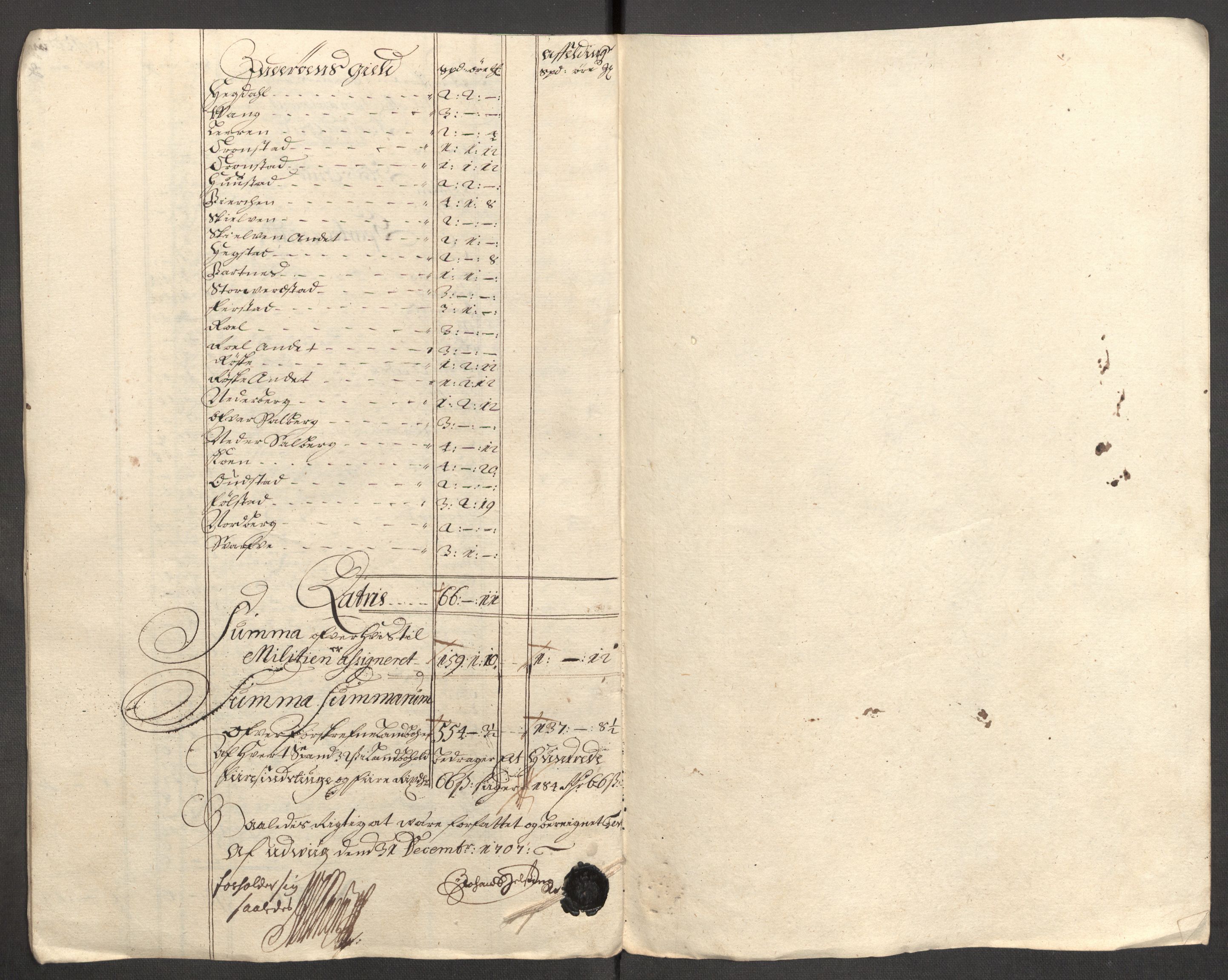 Rentekammeret inntil 1814, Reviderte regnskaper, Fogderegnskap, AV/RA-EA-4092/R63/L4315: Fogderegnskap Inderøy, 1706-1707, s. 427